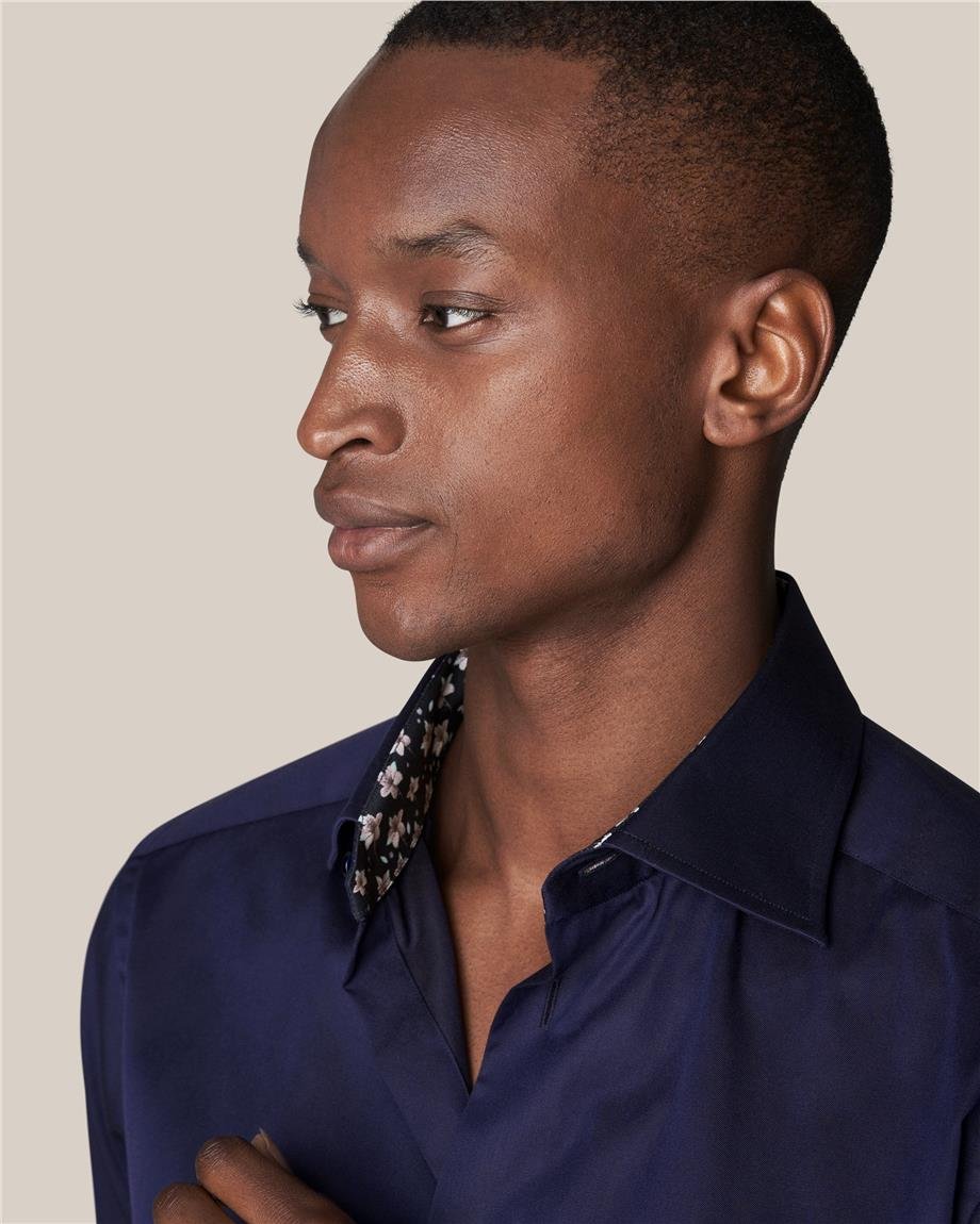 Lacivert Klasik Pamuk Gömlek