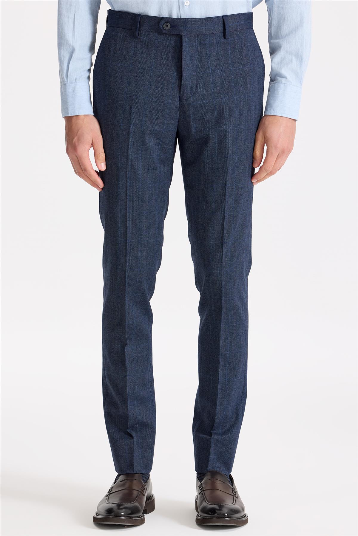 Lacivert Kruvaze Yün Takım Elbise