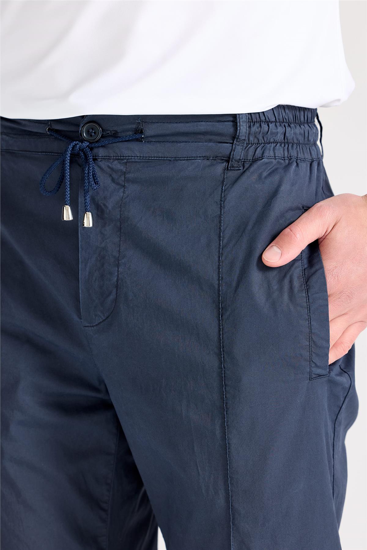 Lacivert Likra Pamuk Spor Pantolon