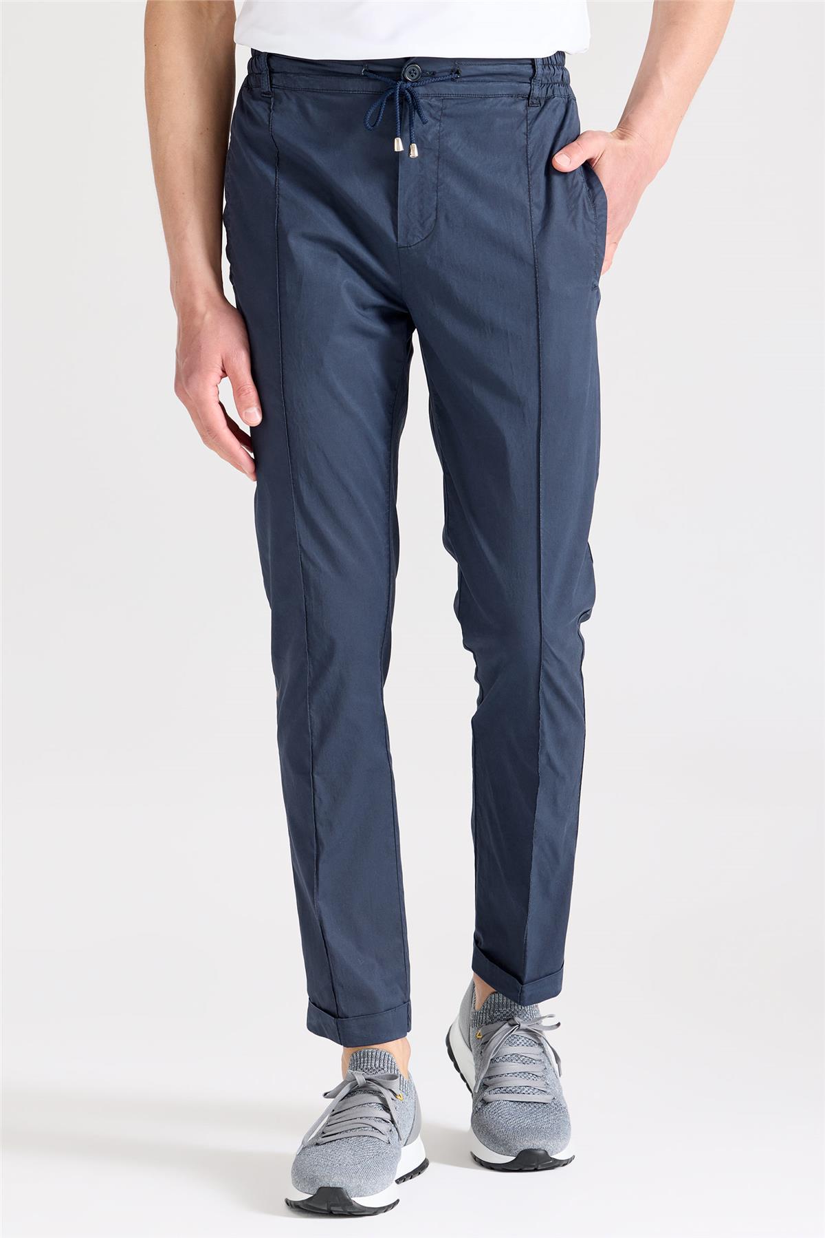 Lacivert Likra Pamuk Spor Pantolon