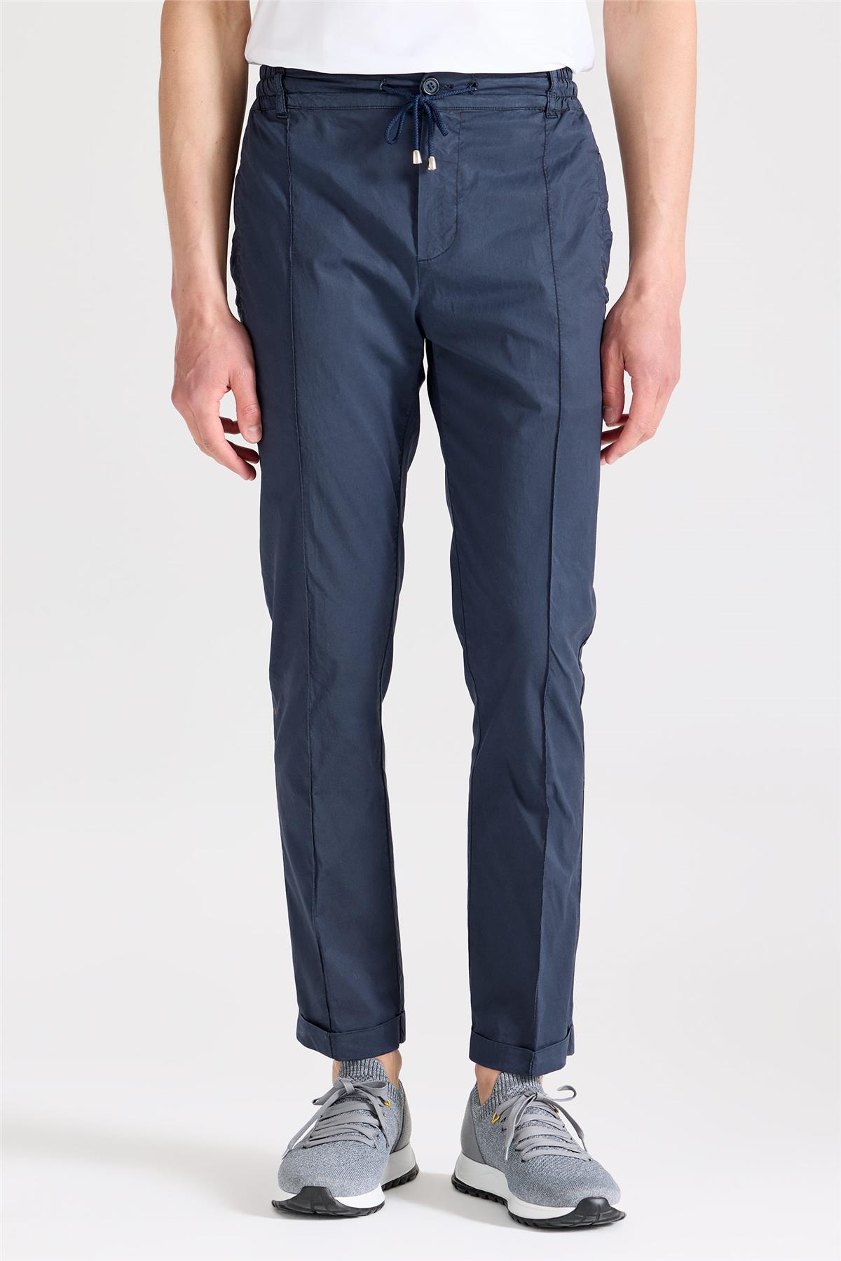 Lacivert Likra Pamuk Spor Pantolon