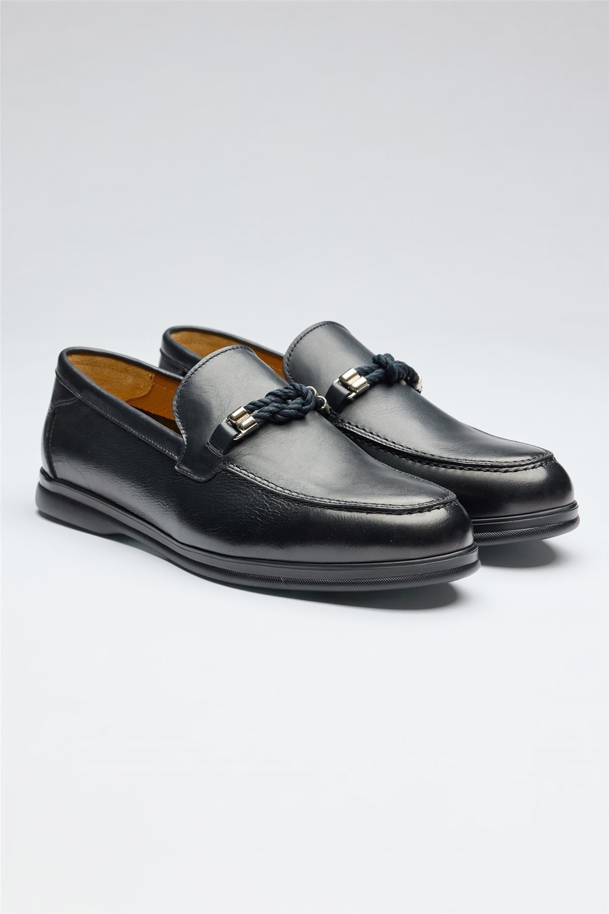 Lacivert Marine Deri Loafer