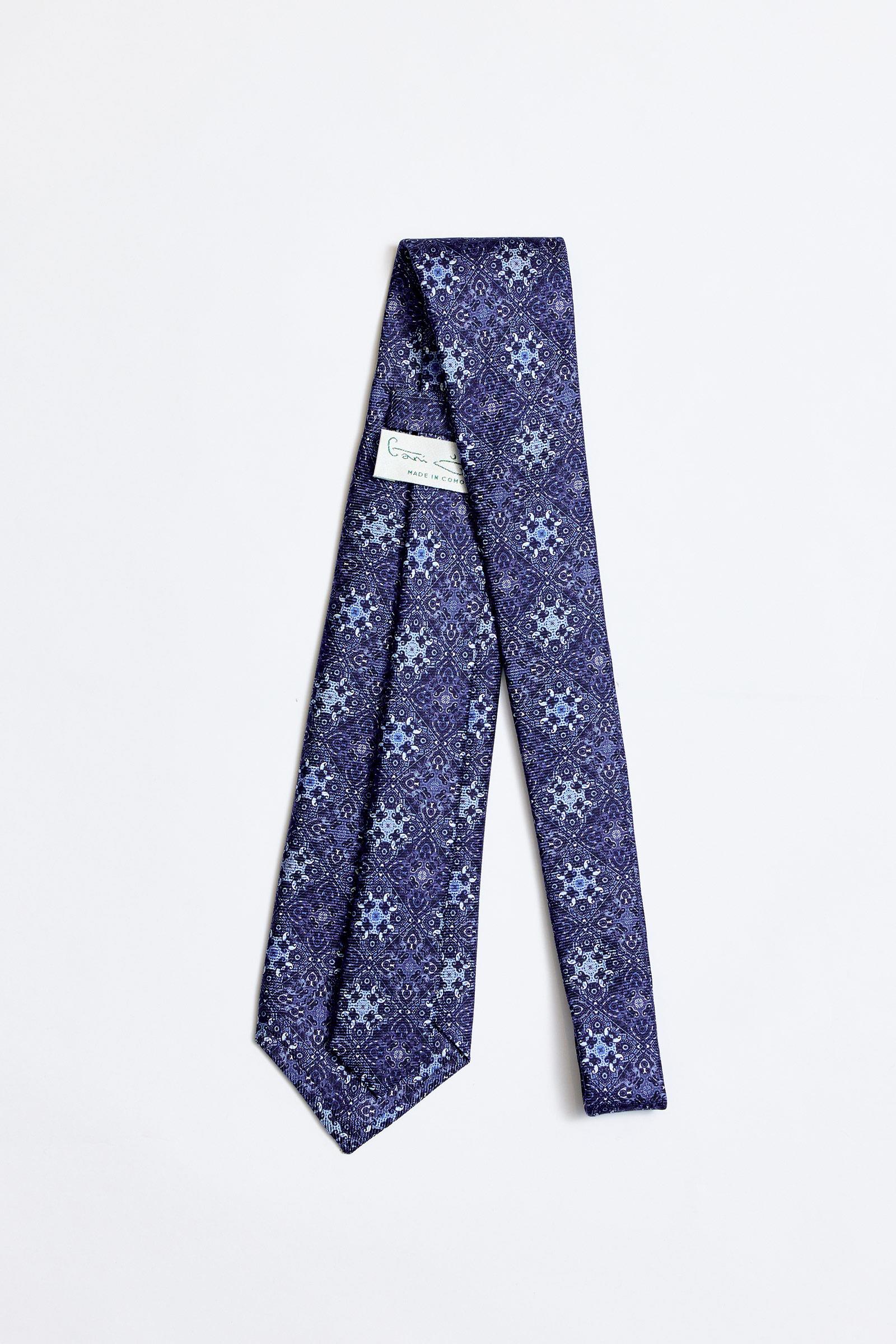 Lacivert Mavi 5 Fold İpek Kravat