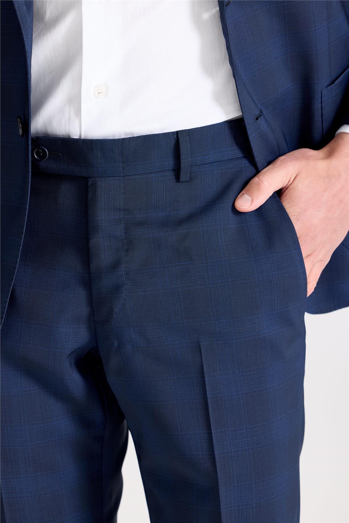 Lacivert Mavi Çizgili Takım Elbise