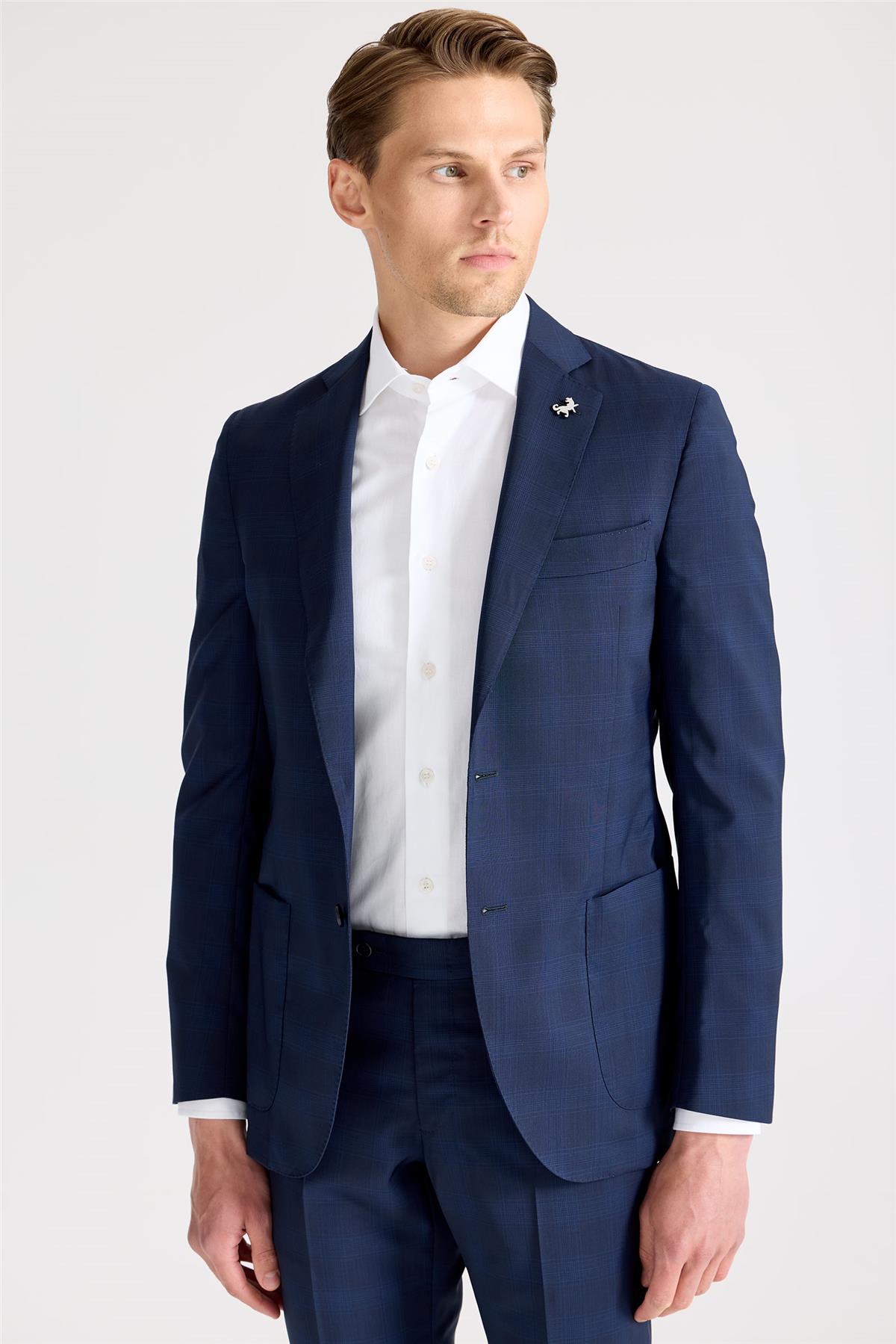 Lacivert Mavi Çizgili Takım Elbise