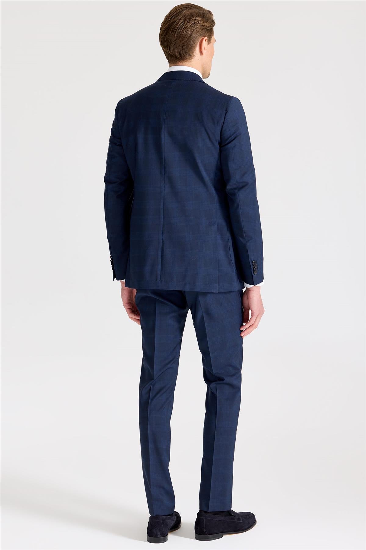 Lacivert Mavi Çizgili Takım Elbise