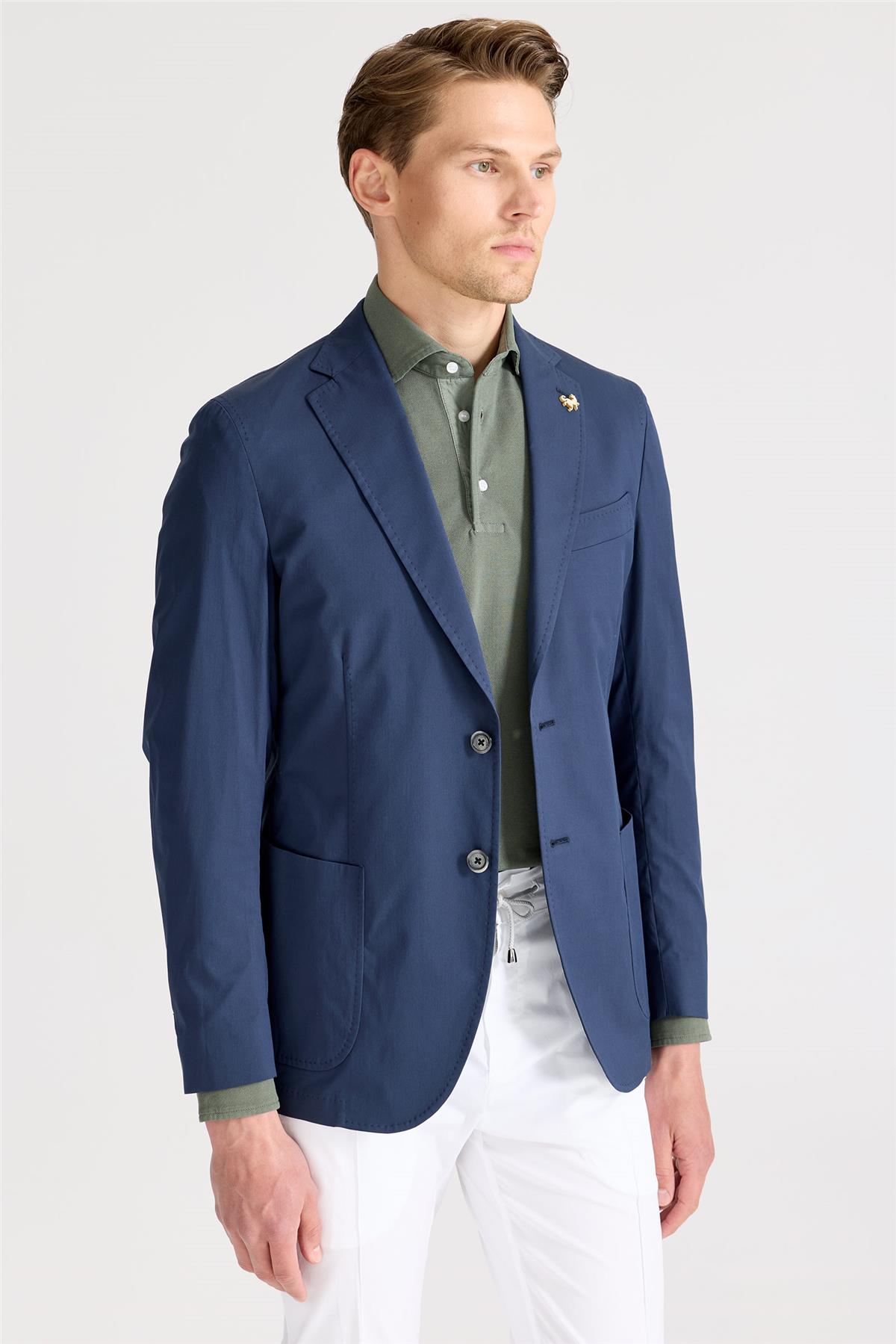 Lacivert Pamuk Ceket