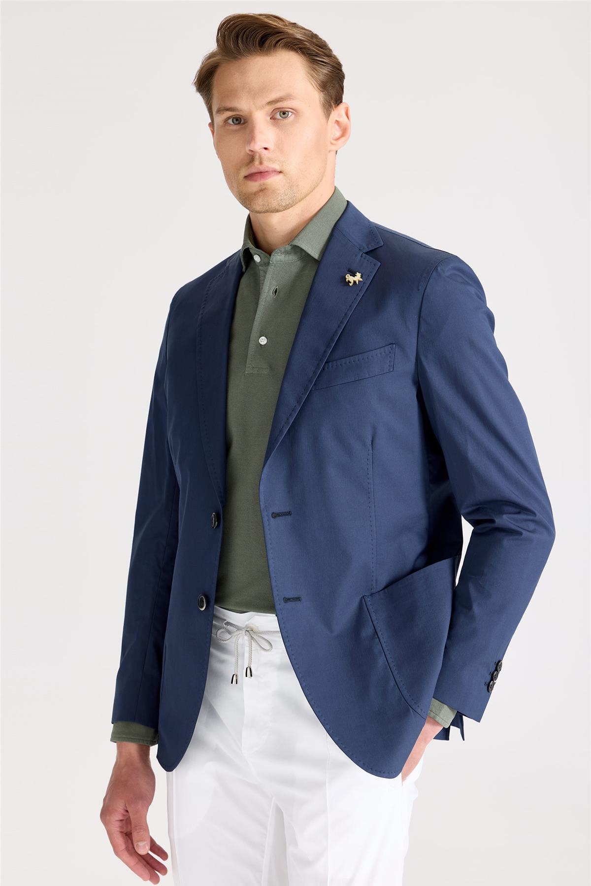 Lacivert Pamuk Ceket