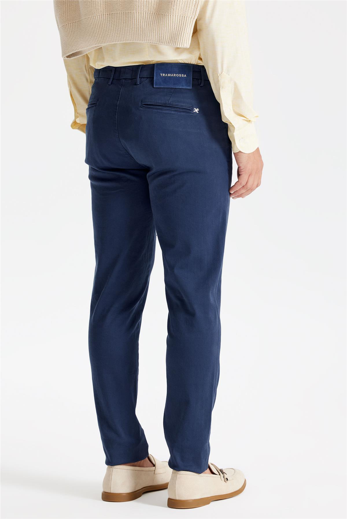 Lacivert Pamuk Chino Pantolon 