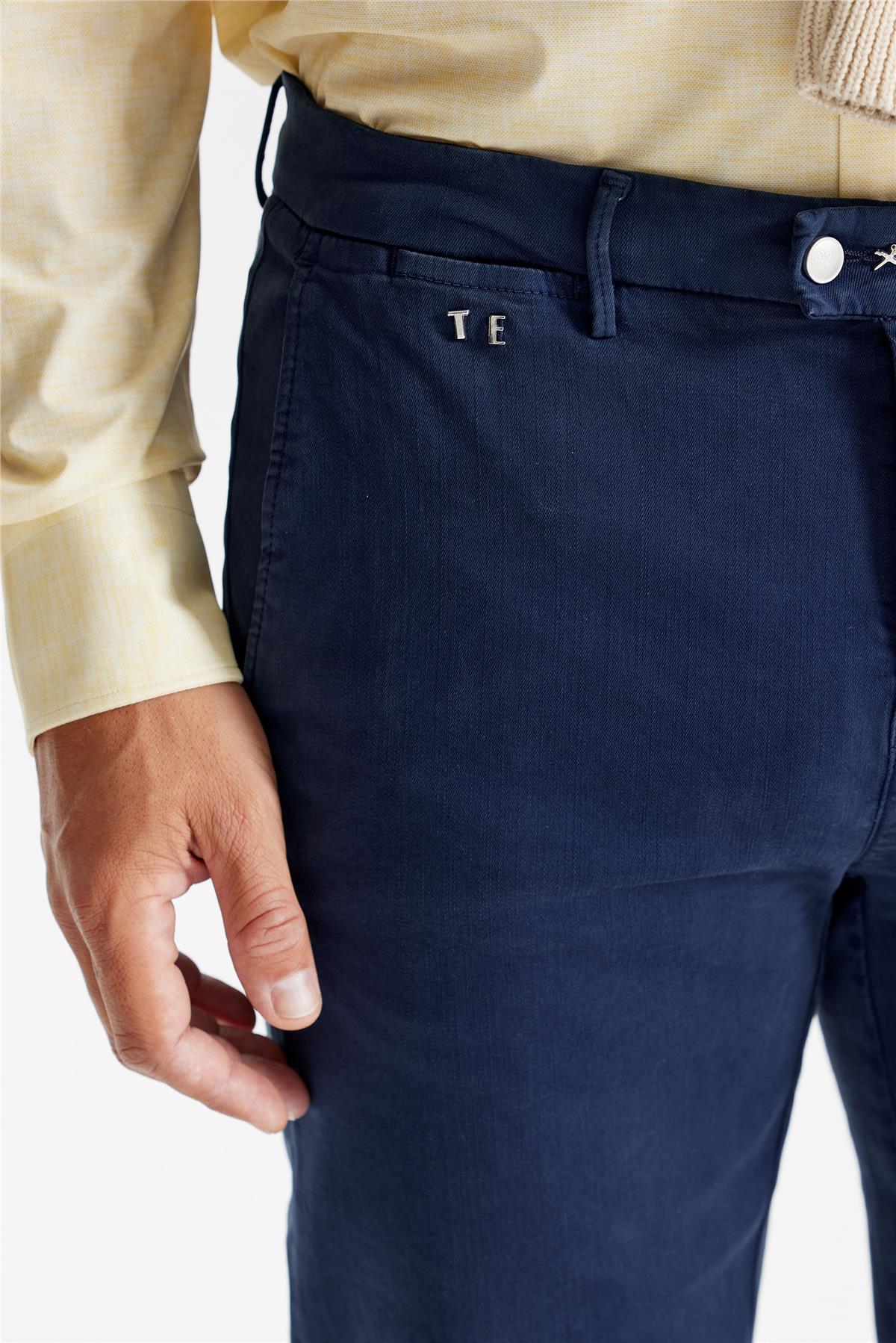 Lacivert Pamuk Chino Pantolon 