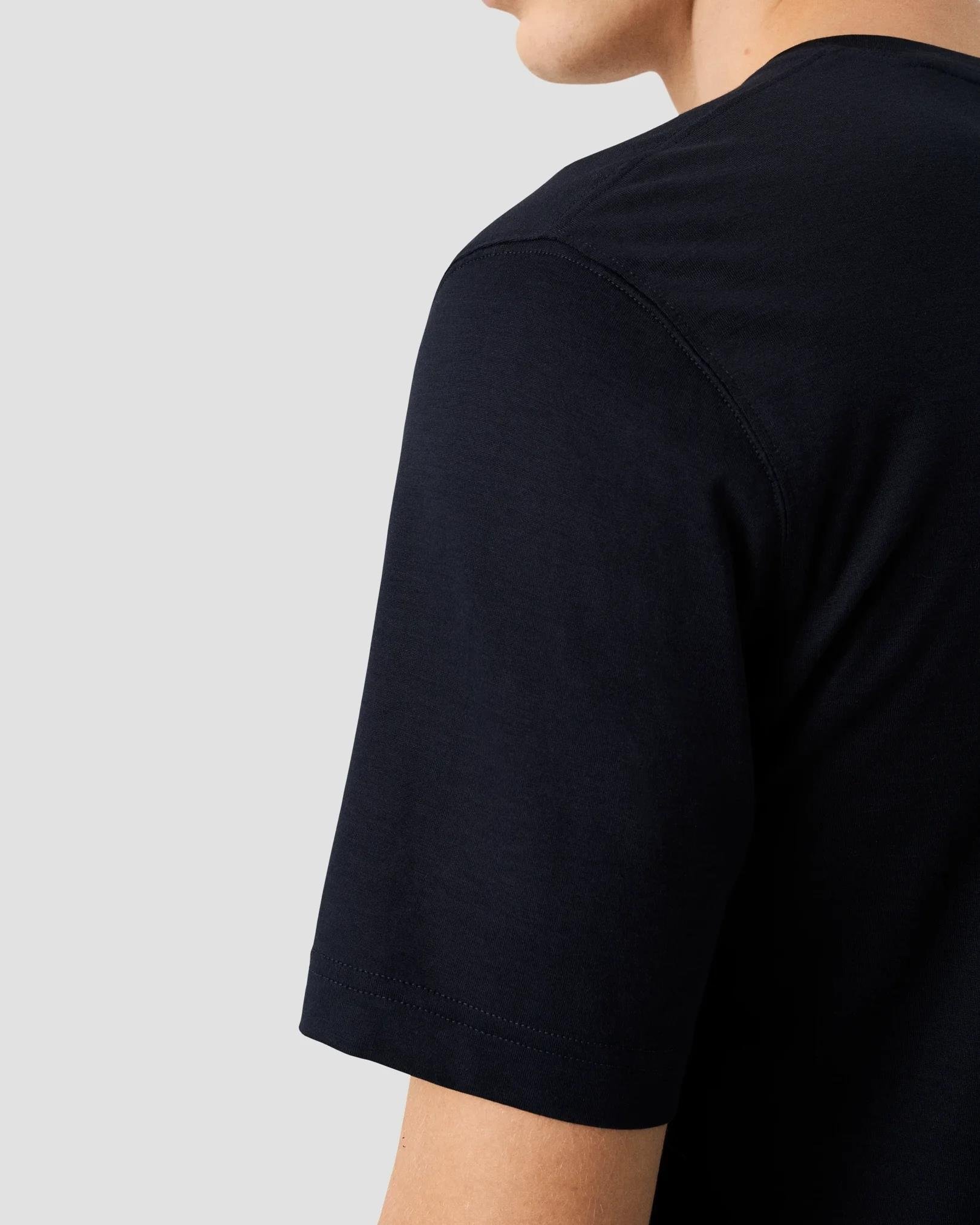 Lacivert Pamuk İpek T-Shirt