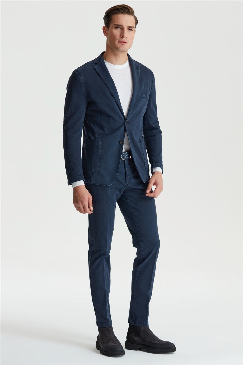 Lacivert Pamuk Kanvas Spor Ceket