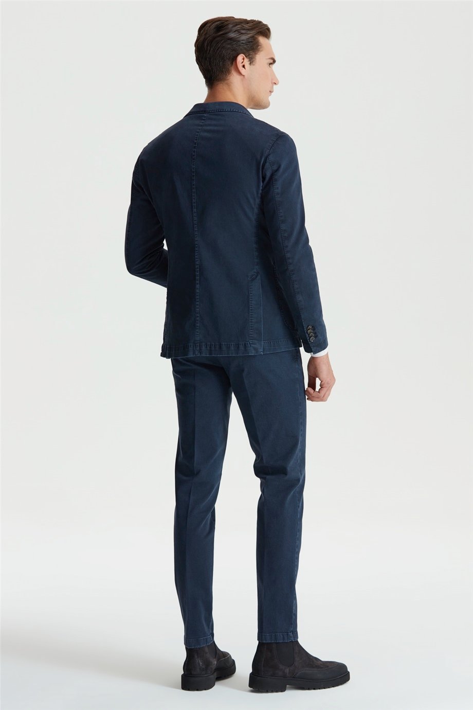 Lacivert Pamuk Kanvas Spor Ceket