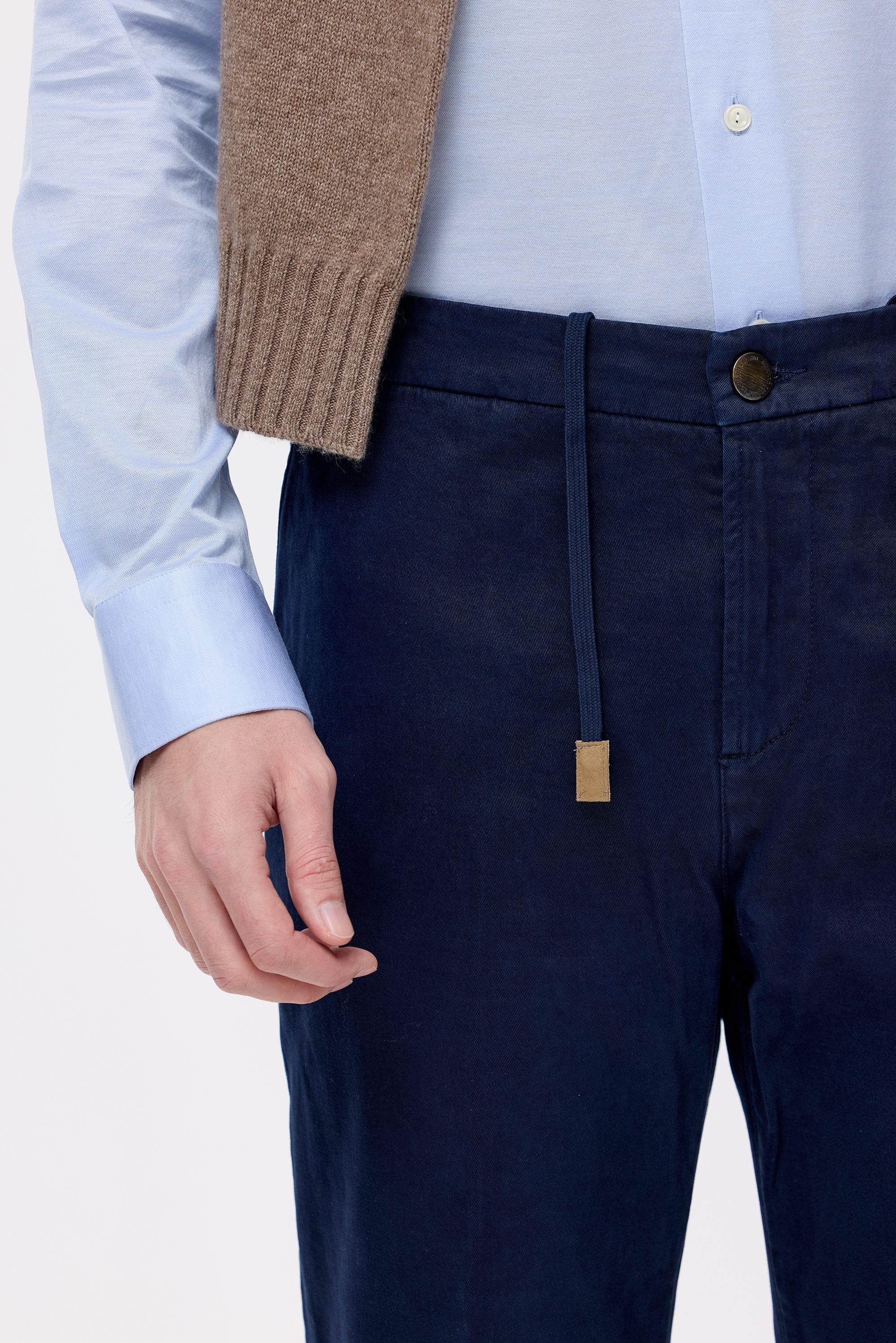 Lacivert Pamuk Kaşmir Bağcıklı Chino Pantolon