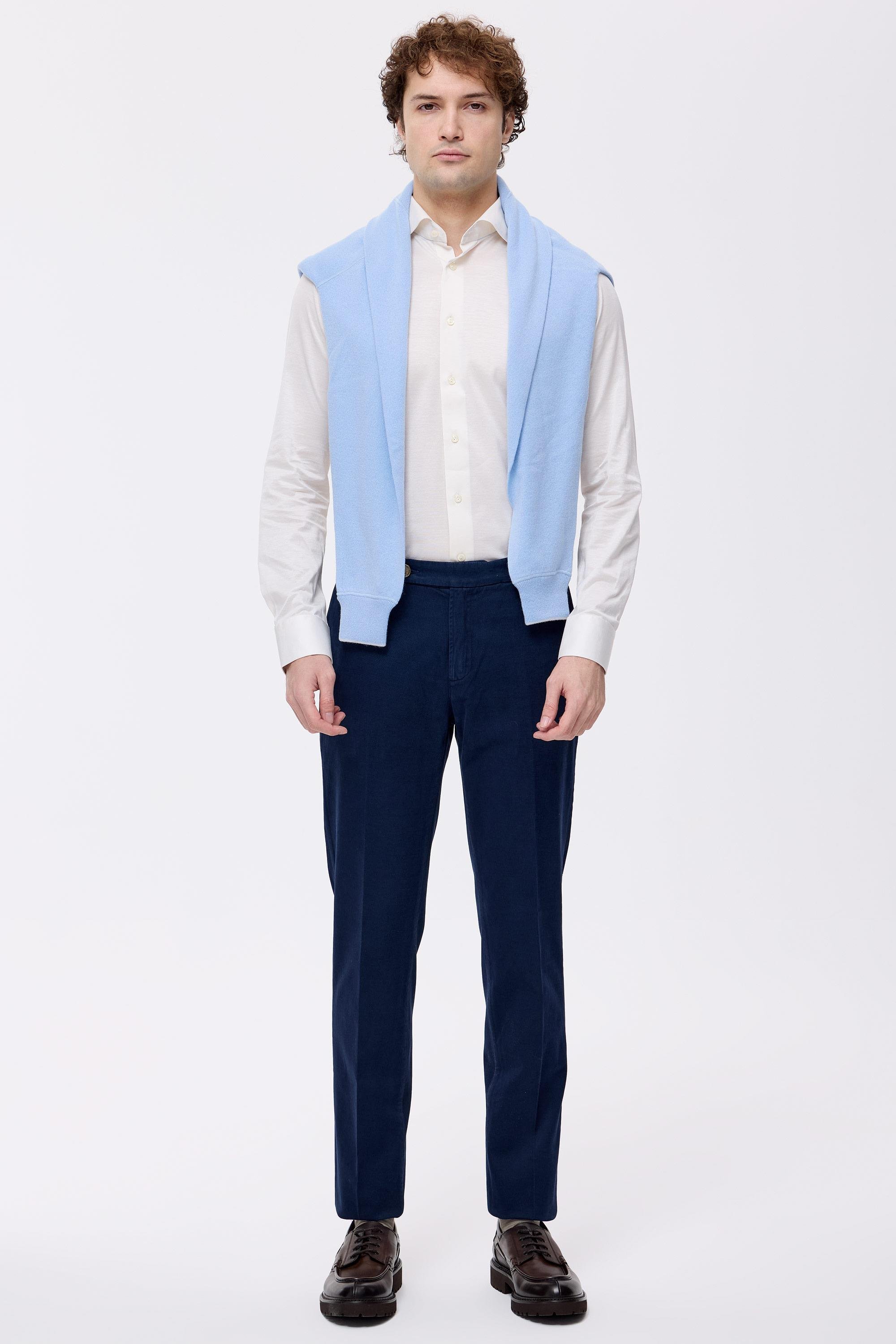 Lacivert Pamuk Kaşmir Chino Pantolon