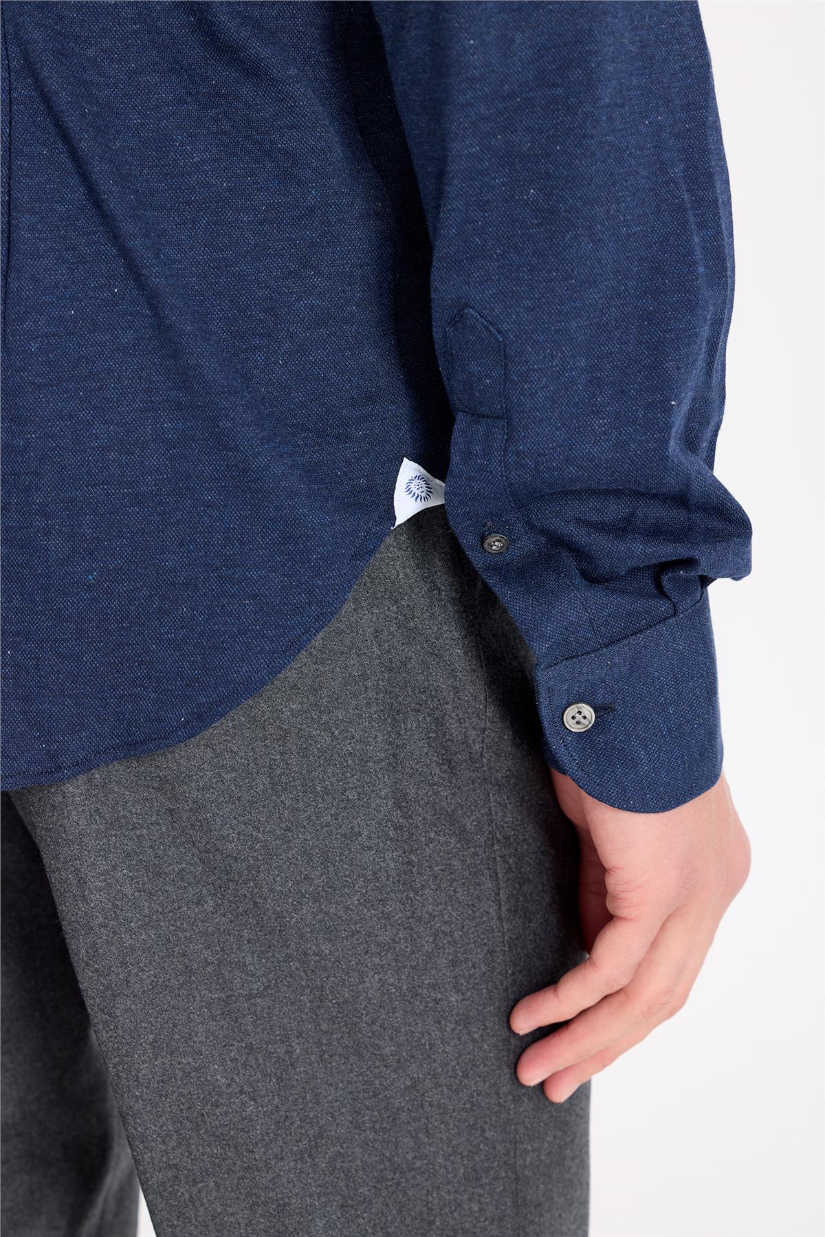 Lacivert Pamuk Kaşmir Gömlek