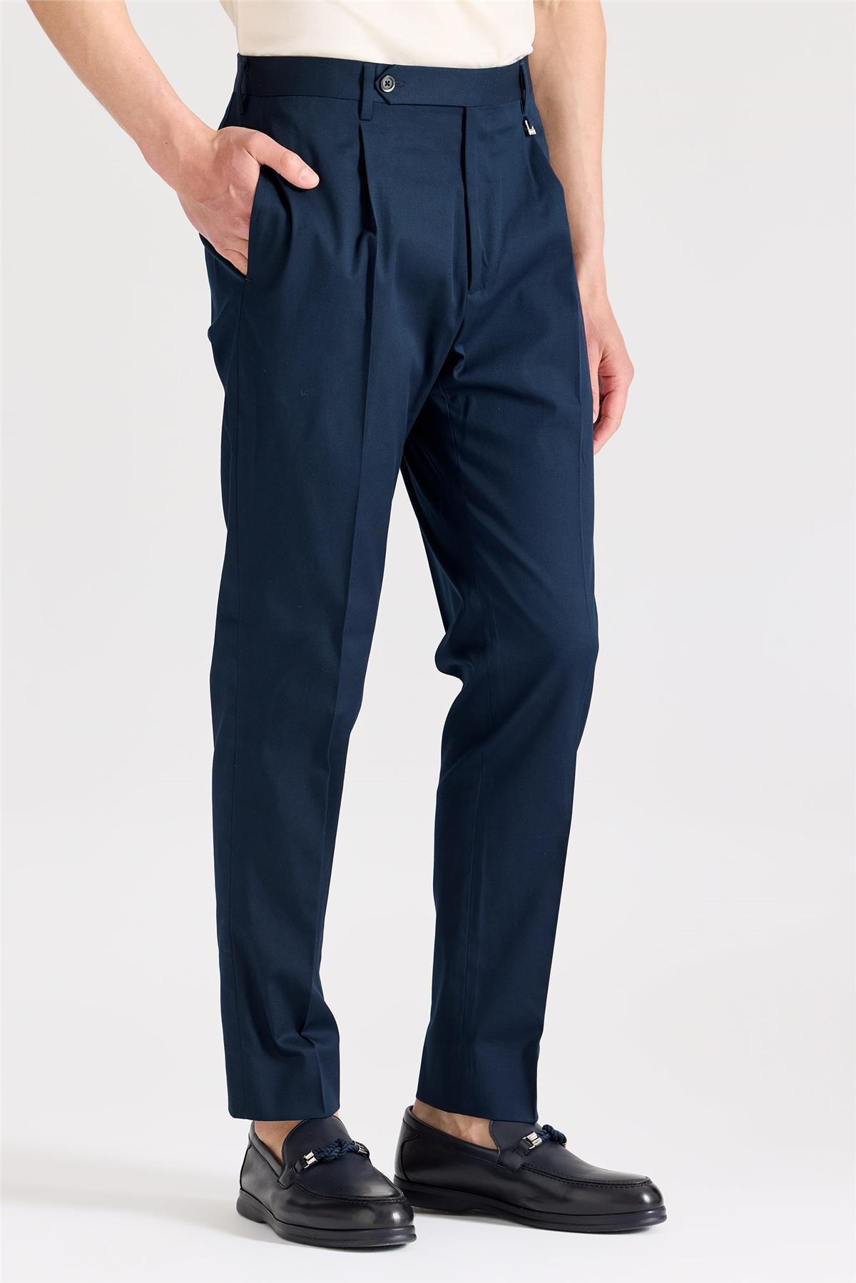 Lacivert Pamuk Pantolon 