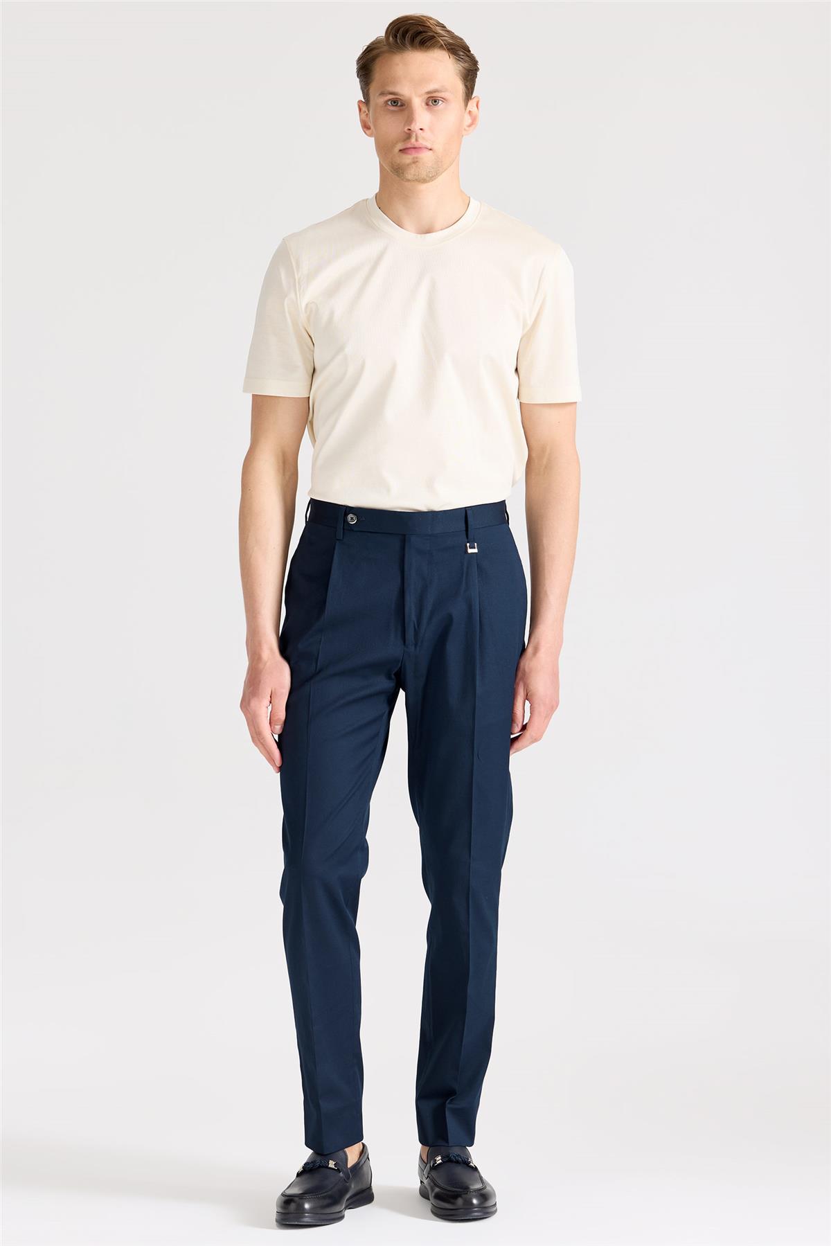 Lacivert Pamuk Pantolon 