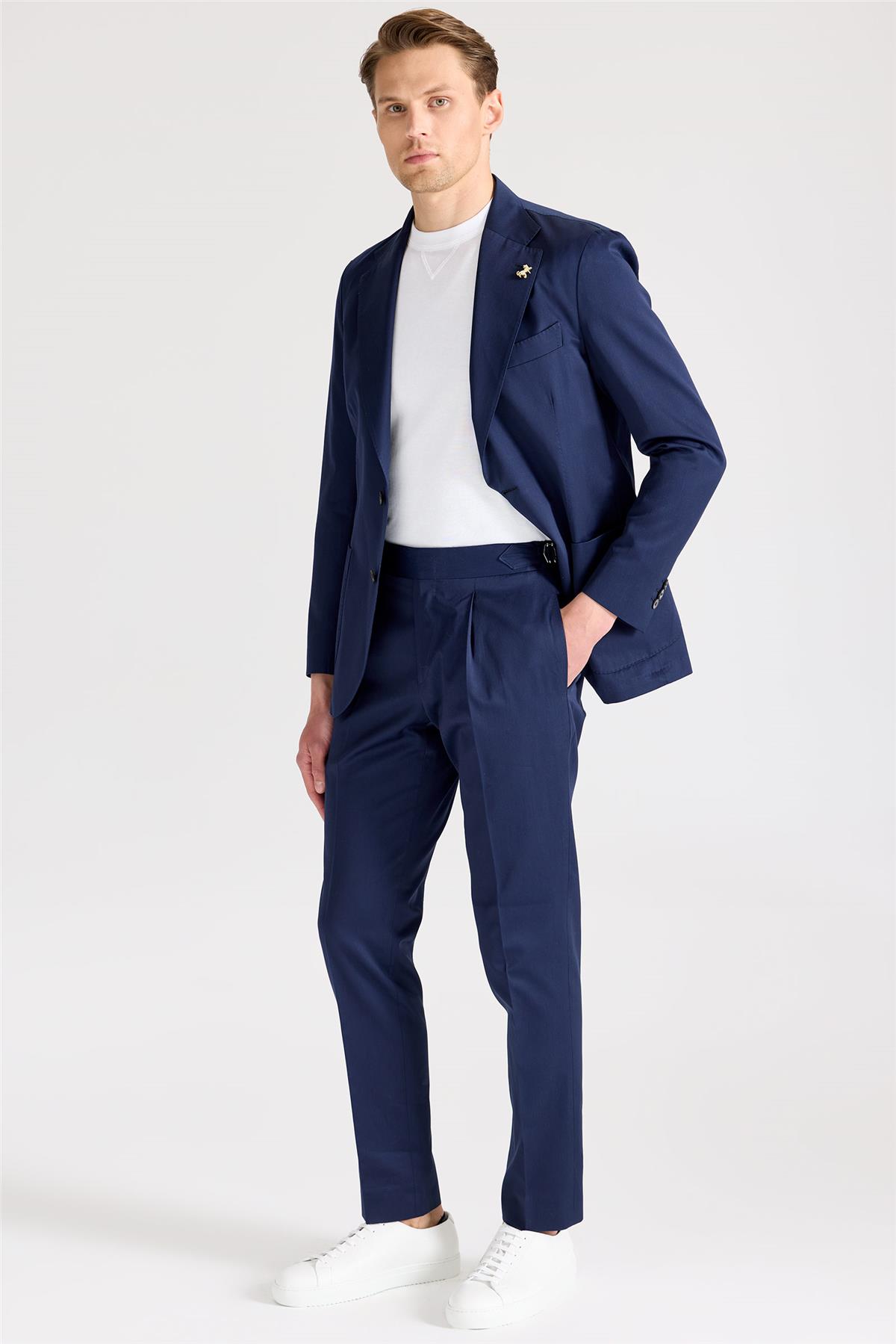 Lacivert Pamuk Takım Elbise