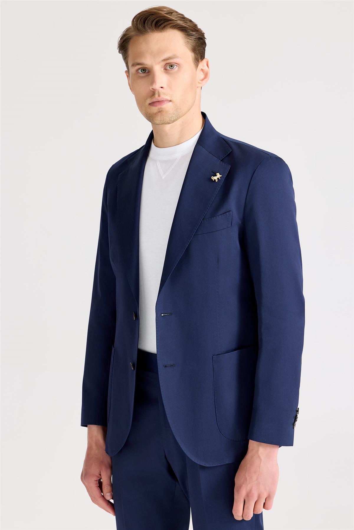 Lacivert Pamuk Takım Elbise