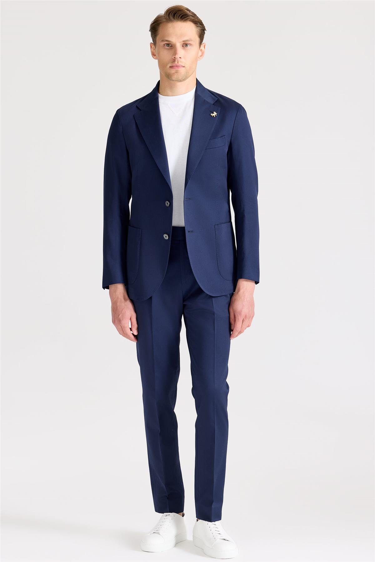 Lacivert Pamuk Takım Elbise