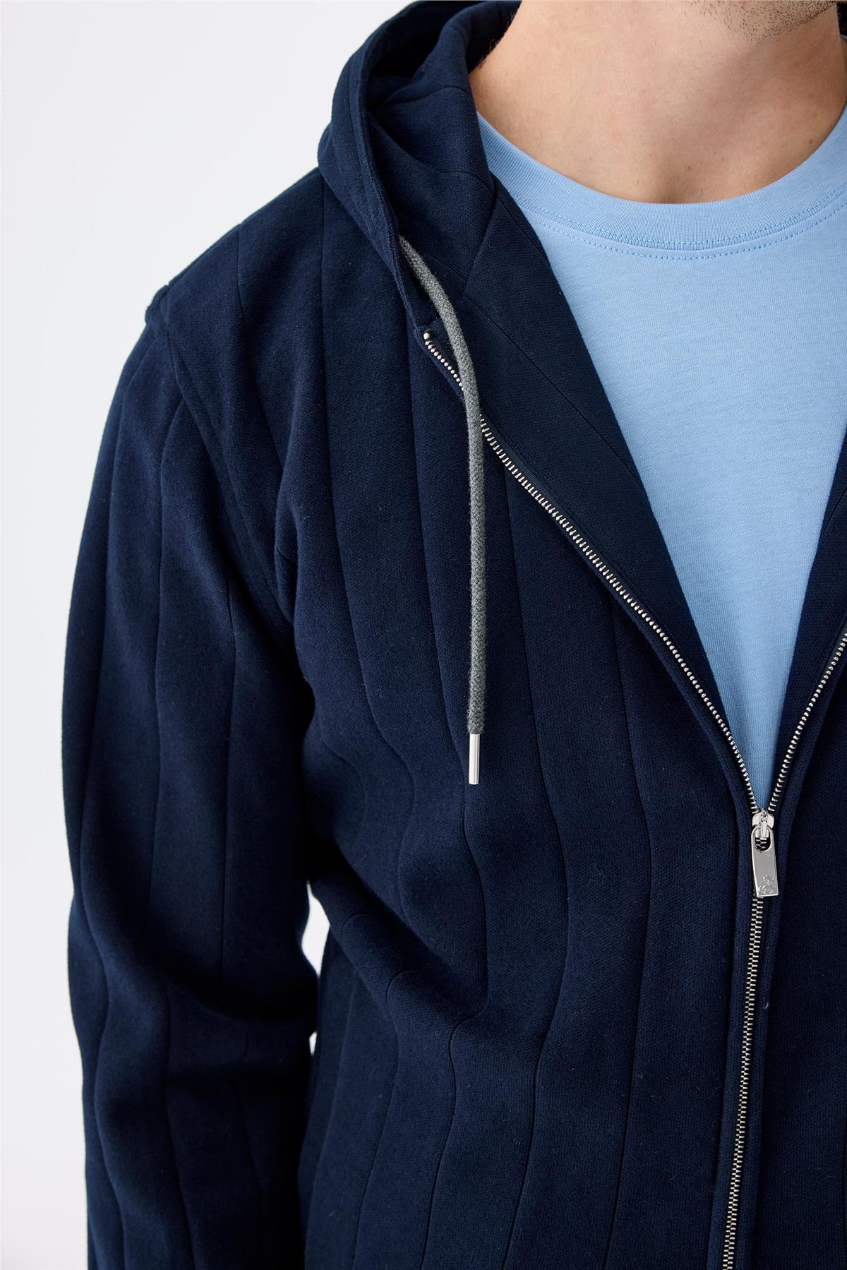 Lacivert Pamuk Teknik Takım Elbise