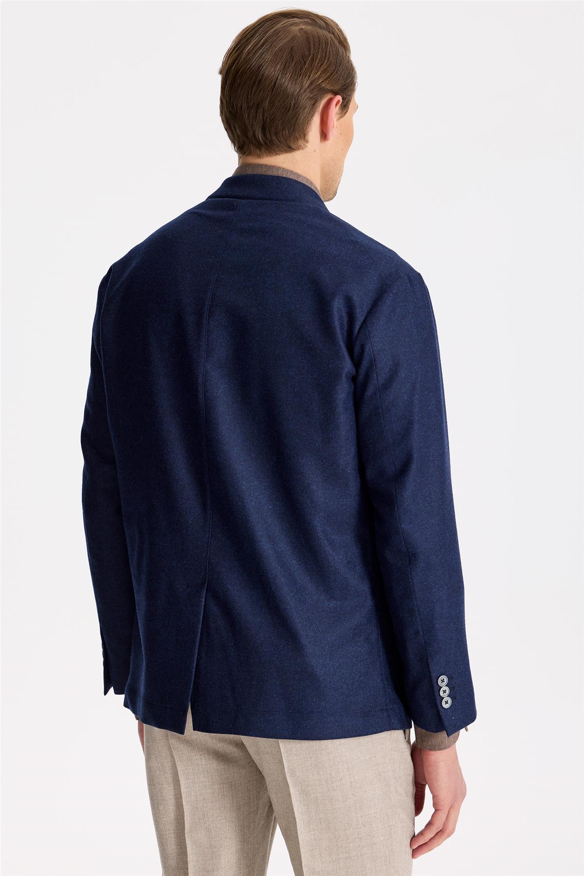 Lacivert Saf Yün Ceket