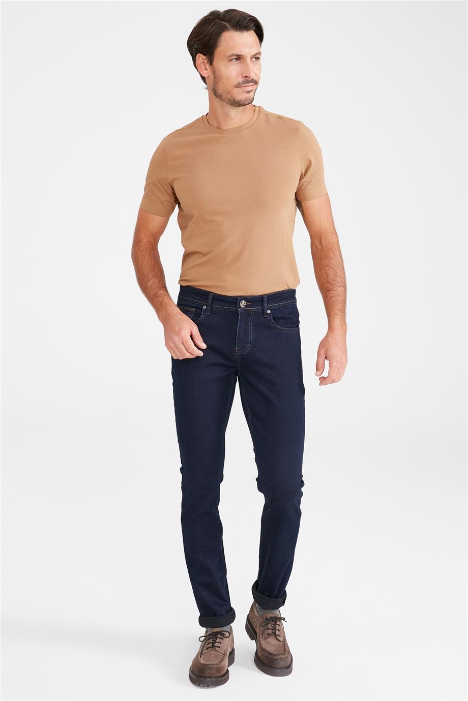 Lacivert Soft Denim Pantolon