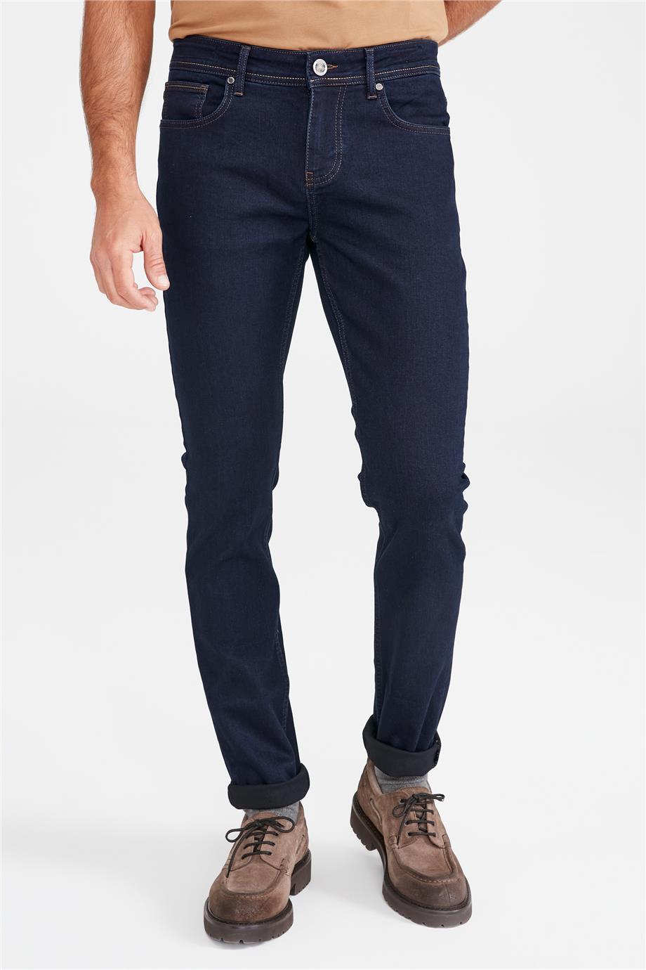 Lacivert Soft Denim Pantolon