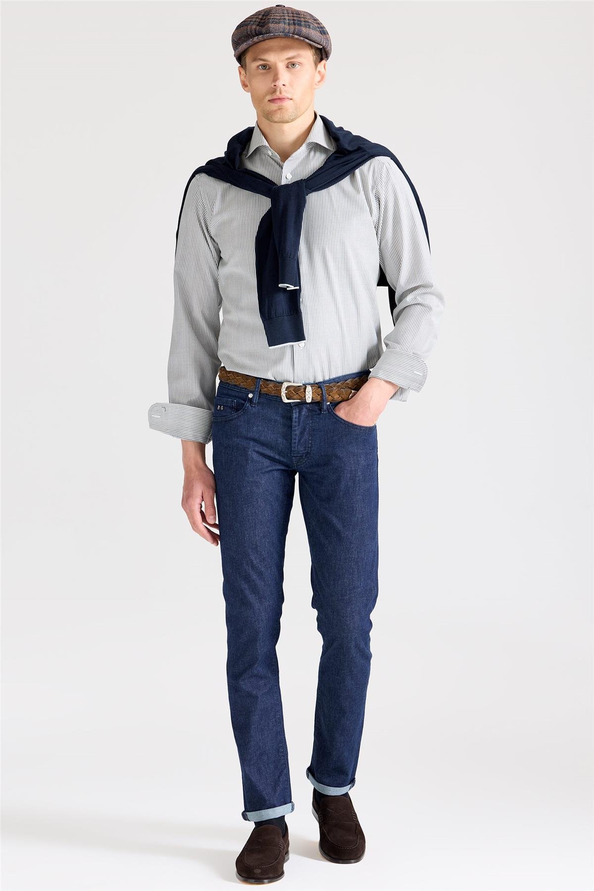 Lacivert Soft Pamuk Denim Pantolon