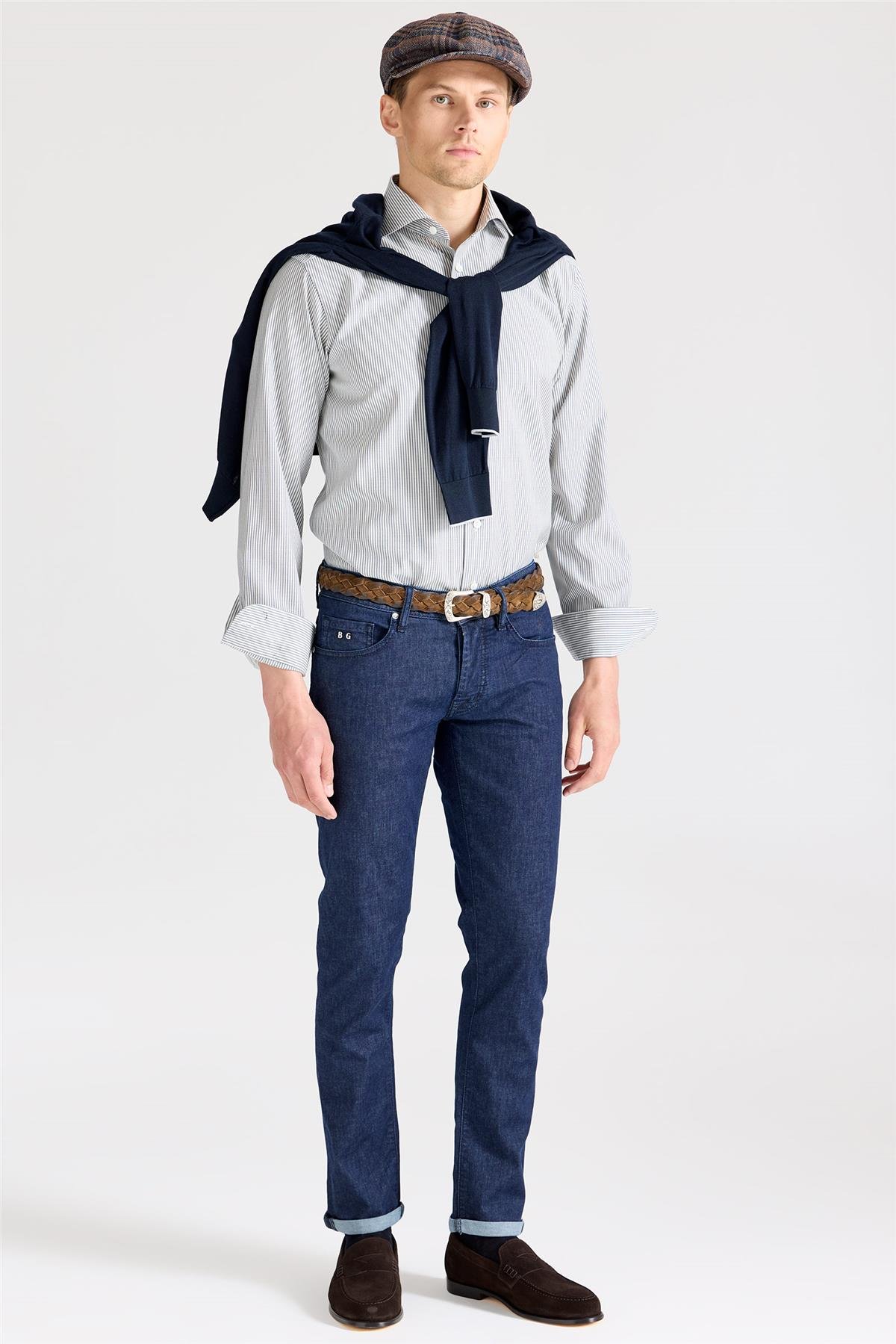 Lacivert Soft Pamuk Denim Pantolon