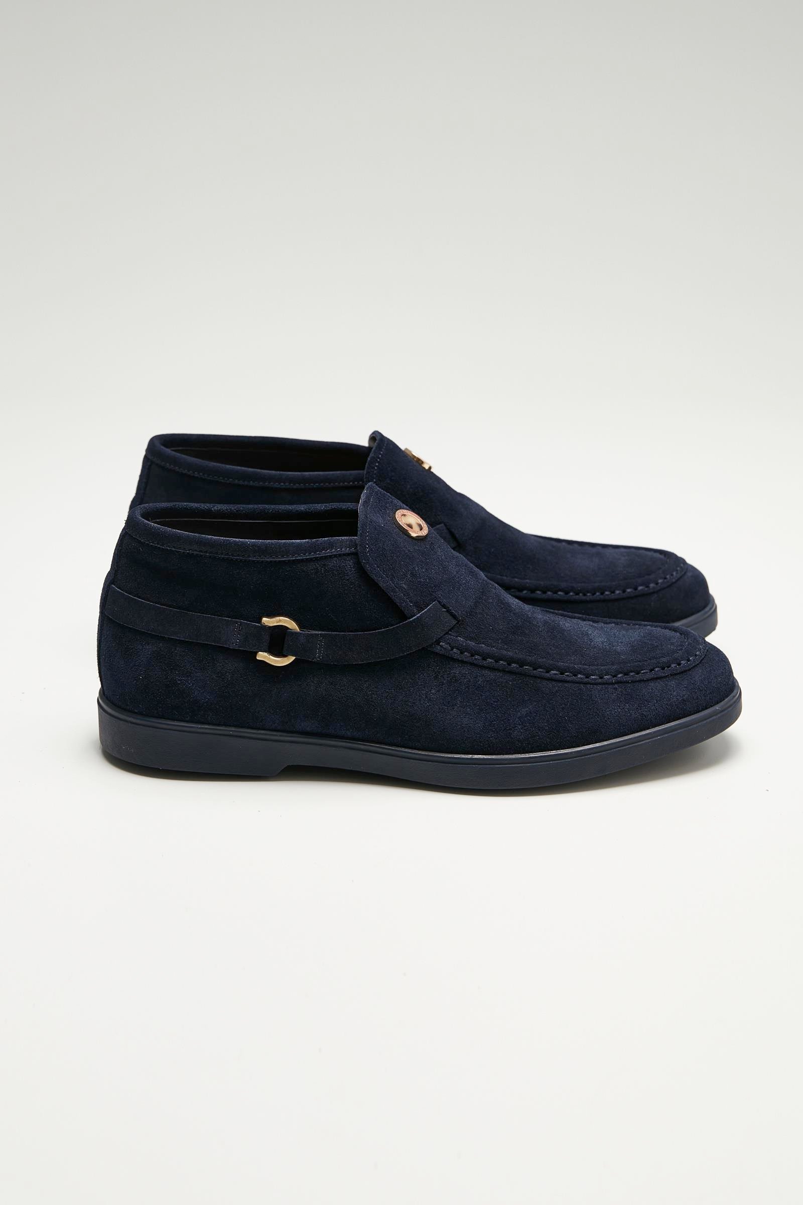 Lacivert Süet Yarım Bot