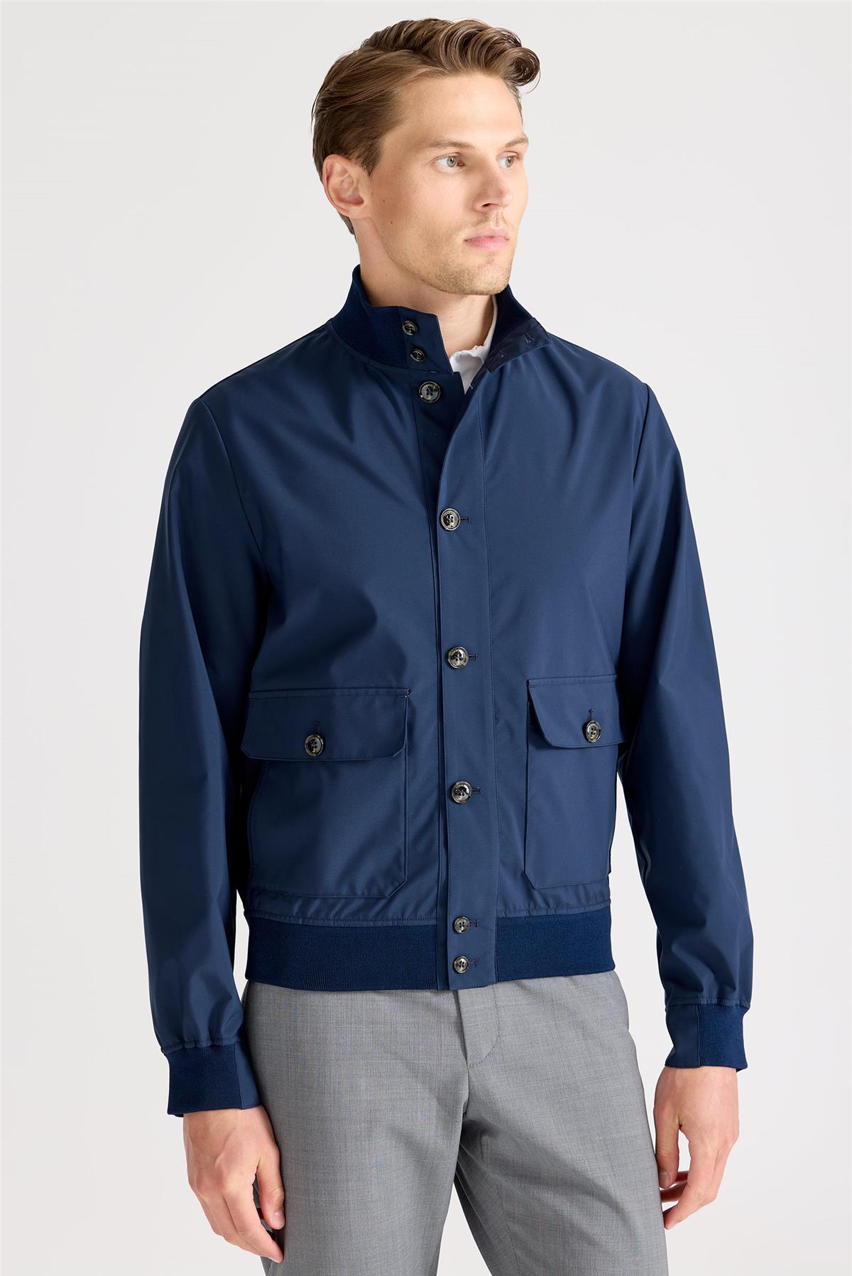 Lacivert Teknik Bomber Yağmurluk