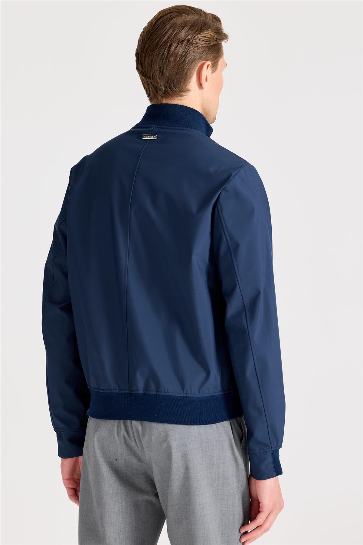 Lacivert Teknik Bomber Yağmurluk