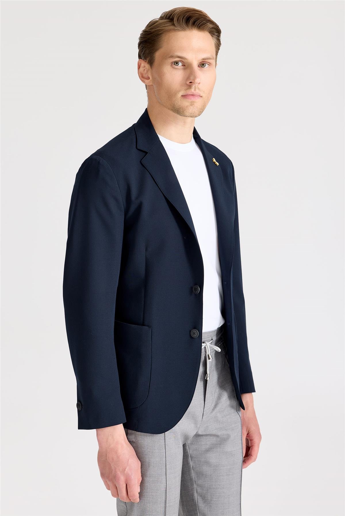 Lacivert Teknik Ceket