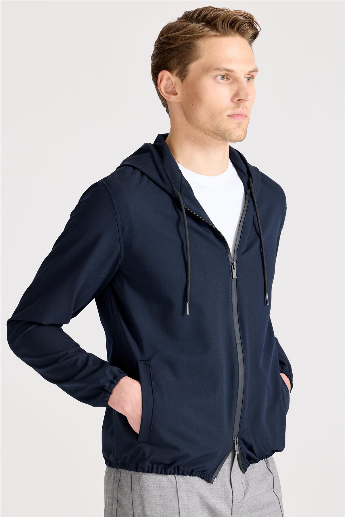 Lacivert Teknik Hoody