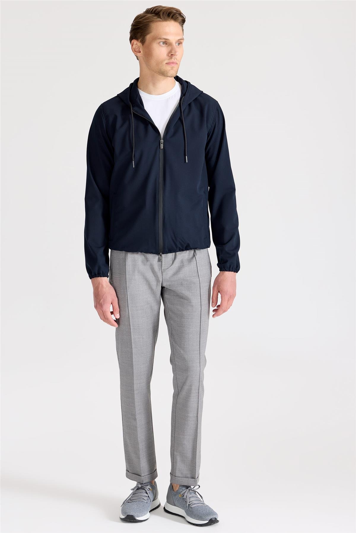 Lacivert Teknik Hoody