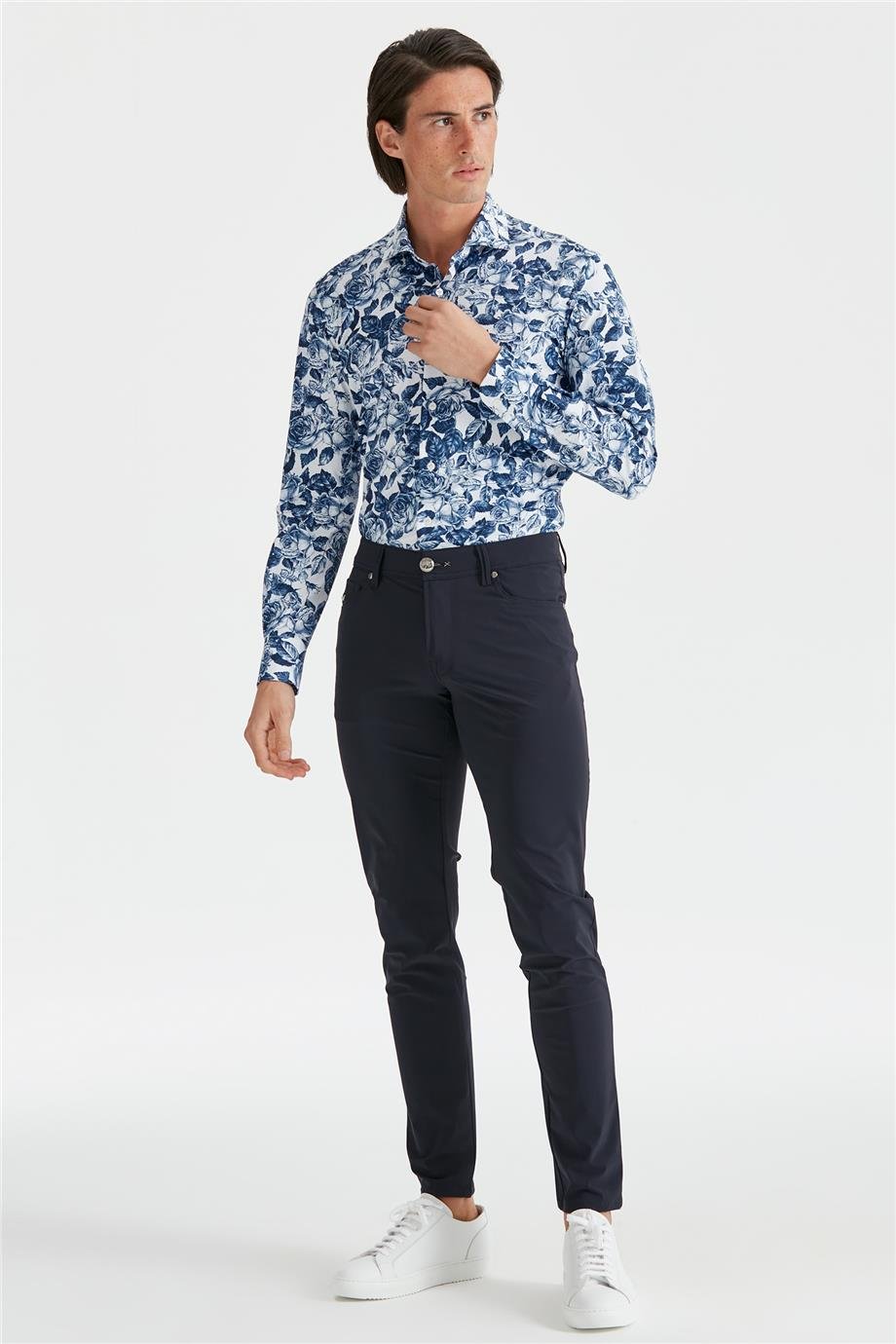 Lacivert Teknik Kumaş Pantolon