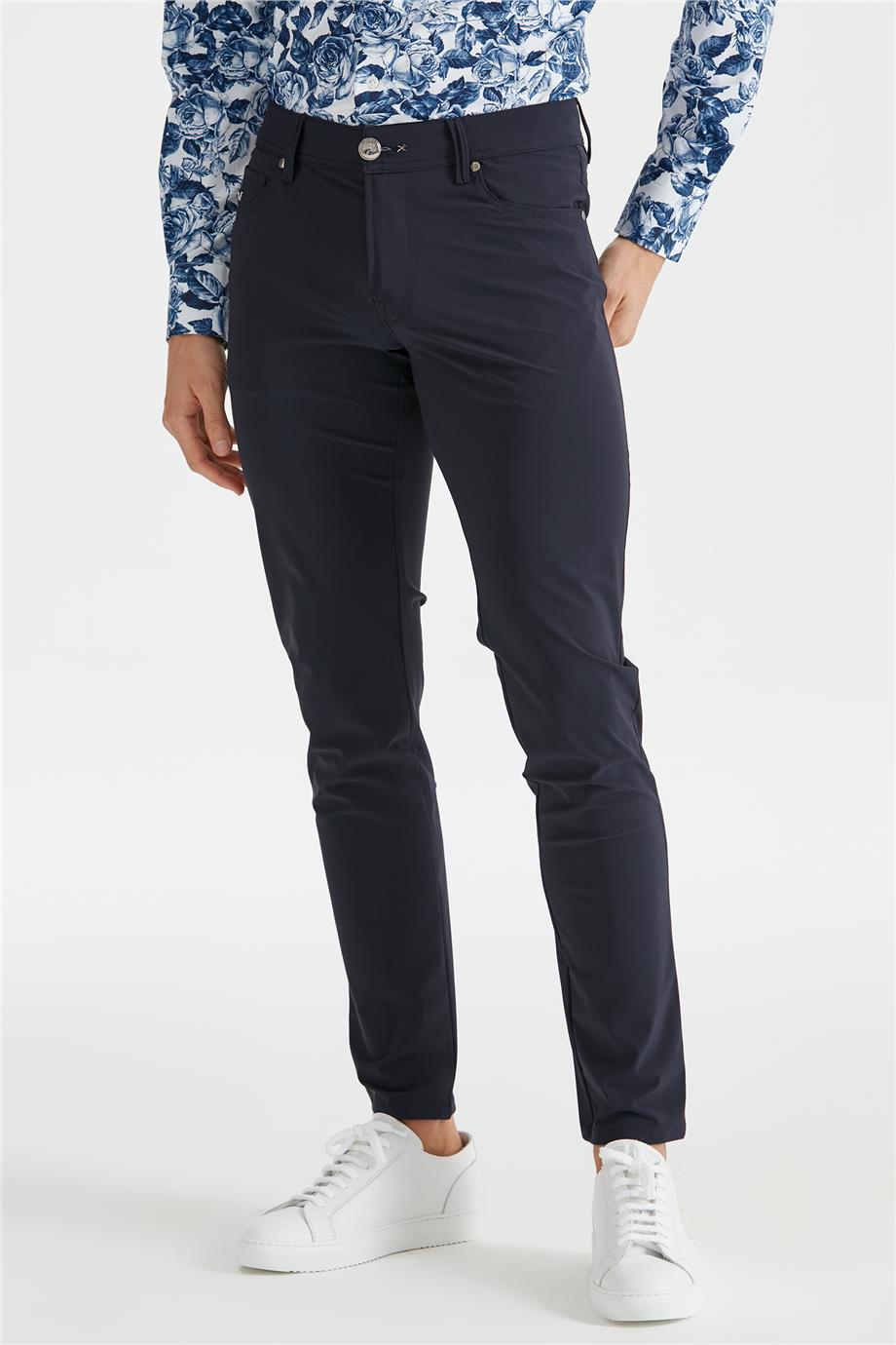 Lacivert Teknik Kumaş Pantolon