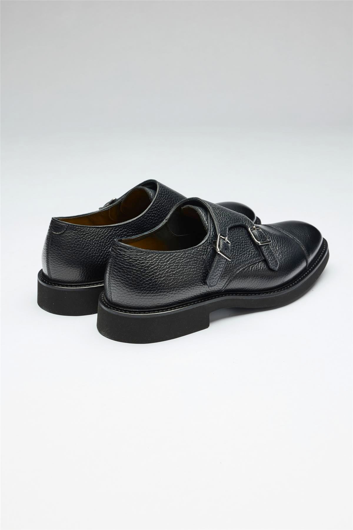 Lacivert Tokalı Deri Ayakkabı