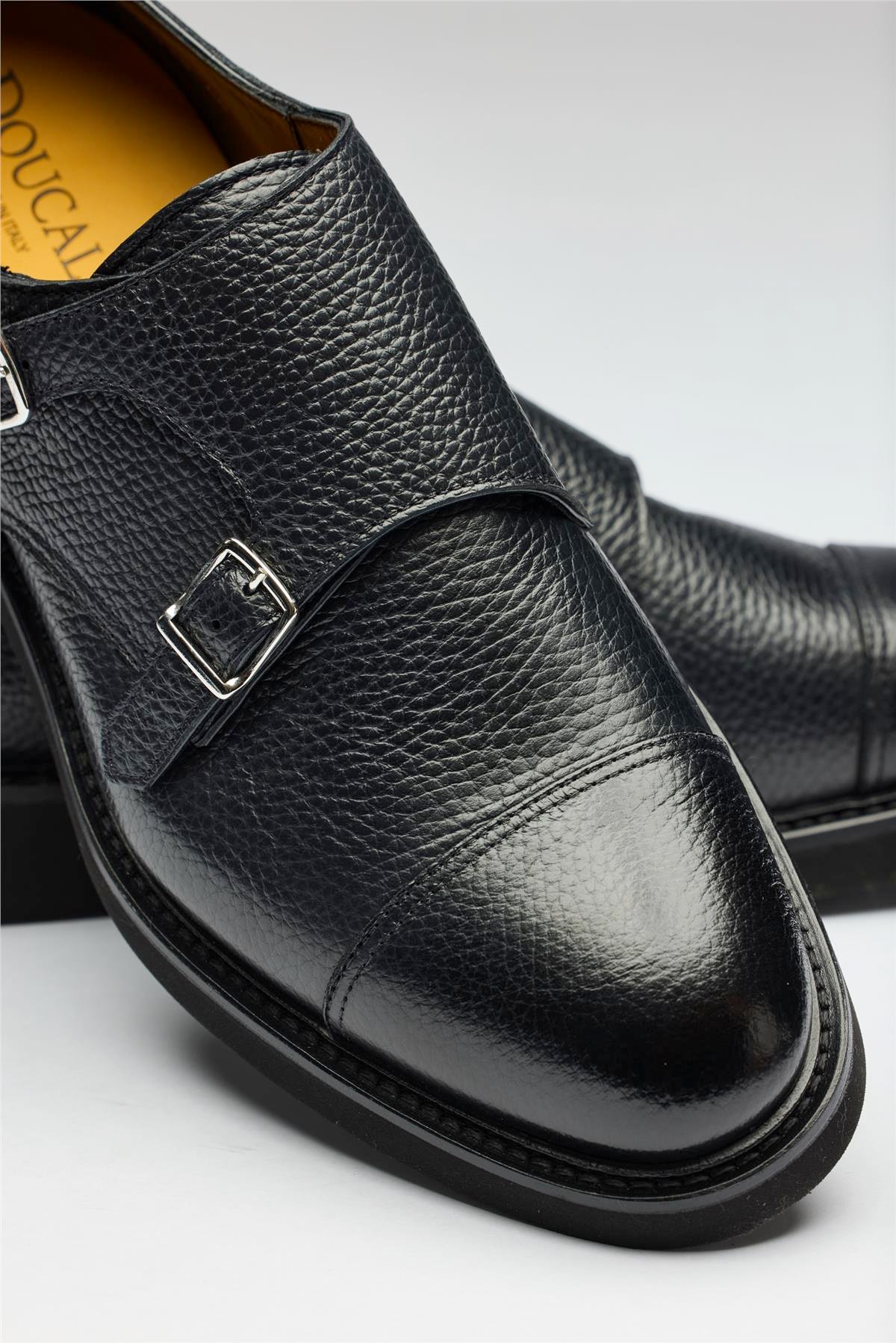 Lacivert Tokalı Deri Ayakkabı