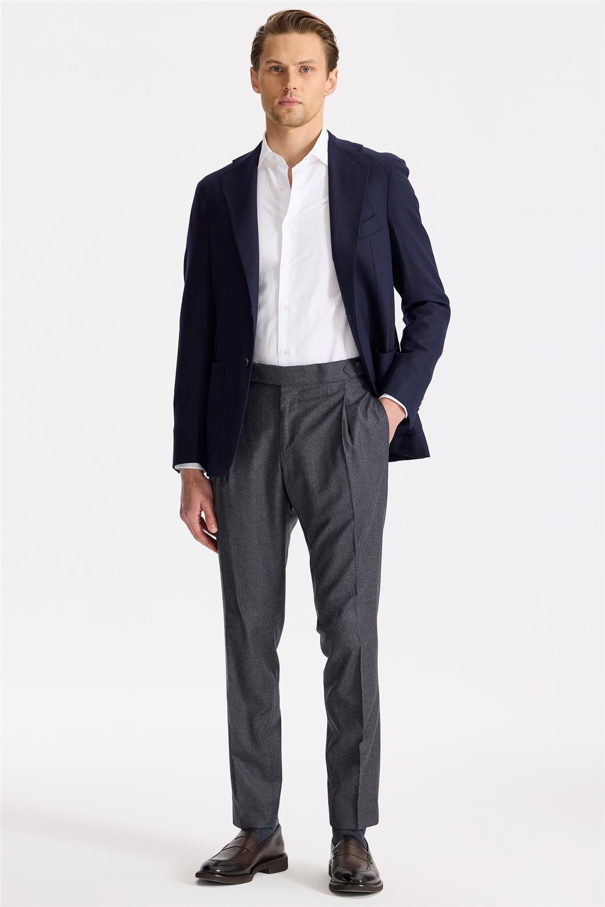 Lacivert Yün Blazer