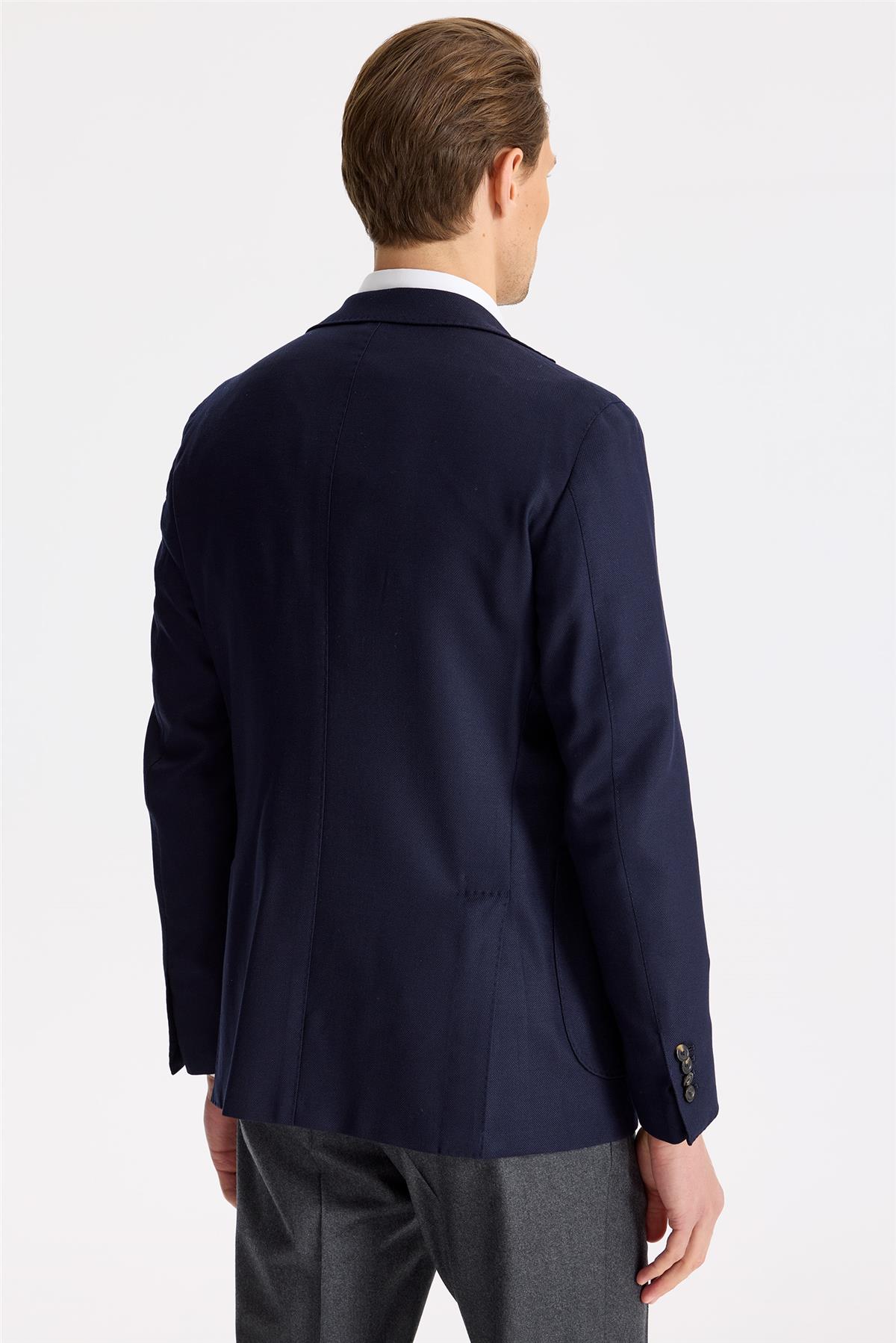 Lacivert Yün Blazer