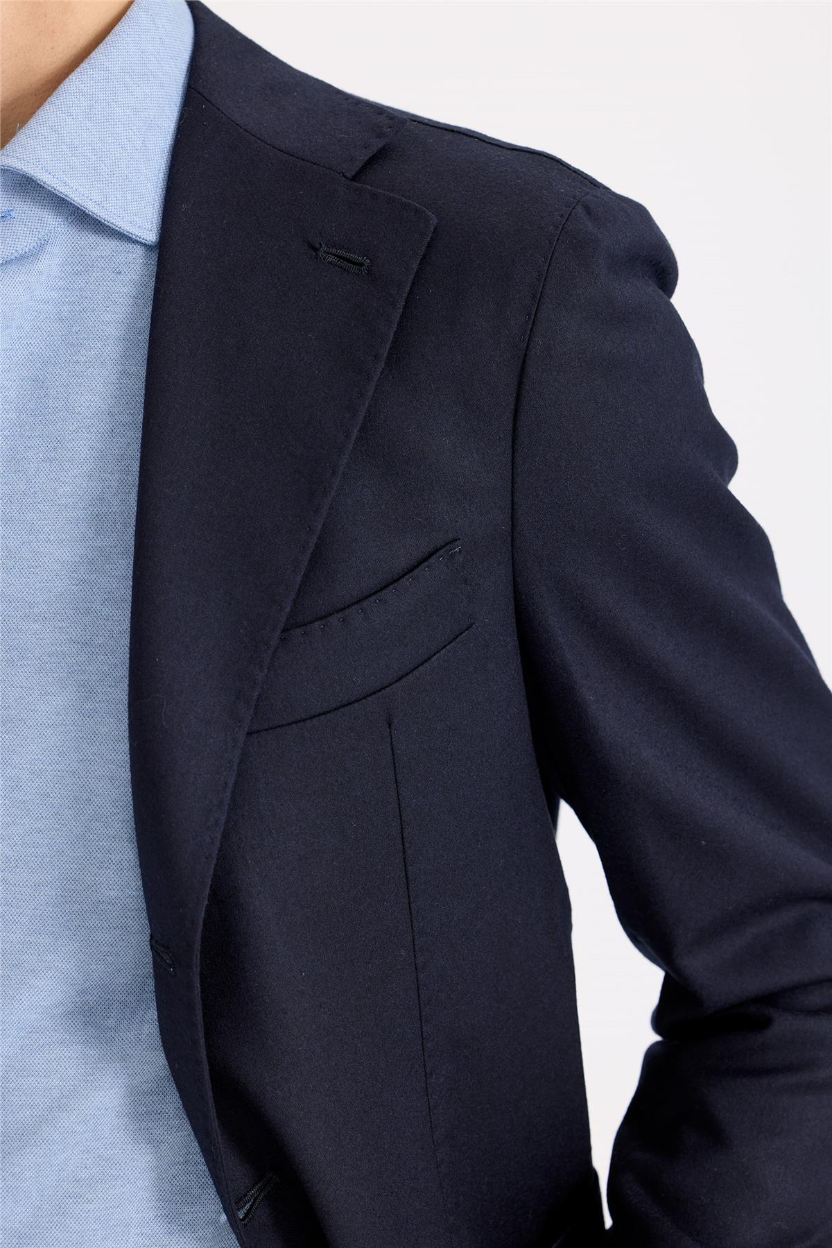 Lacivert Yün Flanel Takım Elbise