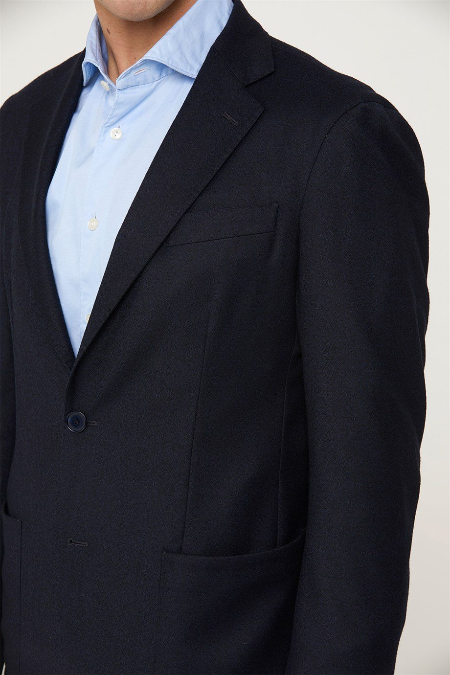 Lacivert Yün Flannel Erkek Takım Elbise