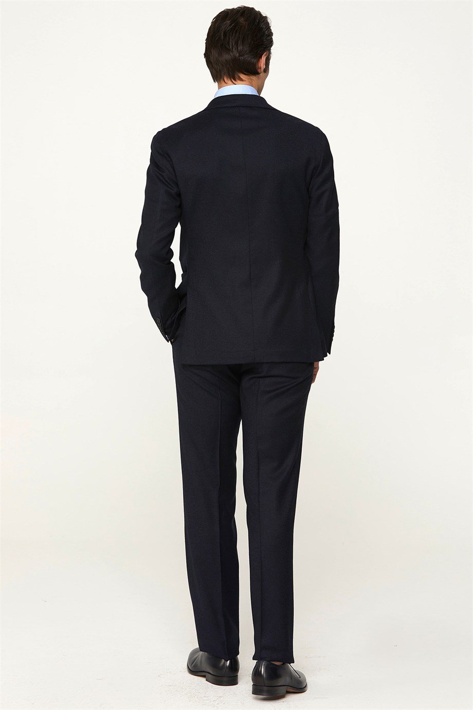 Lacivert Yün Flannel Erkek Takım Elbise