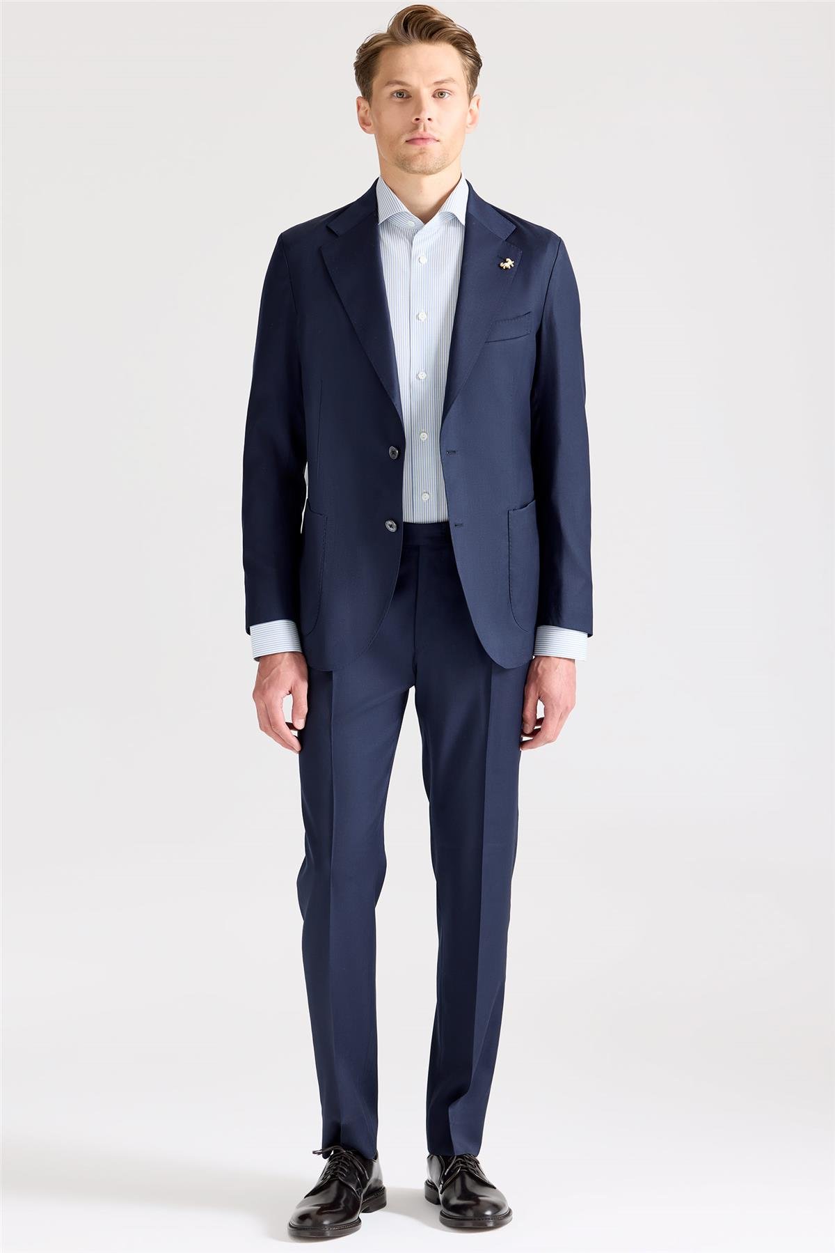 Lacivert Yün İpek Takım Elbise