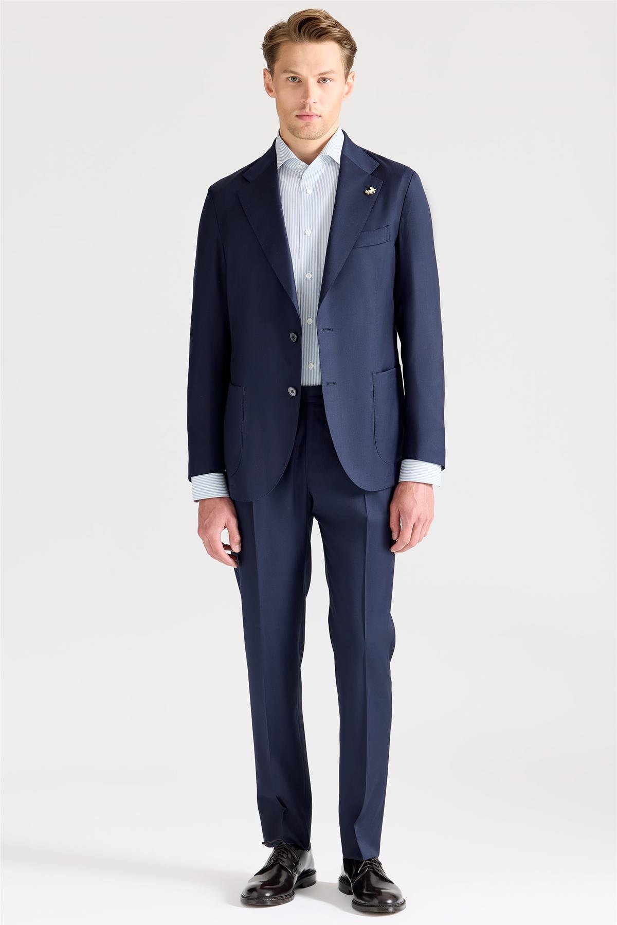 Lacivert Yün İpek Takım Elbise