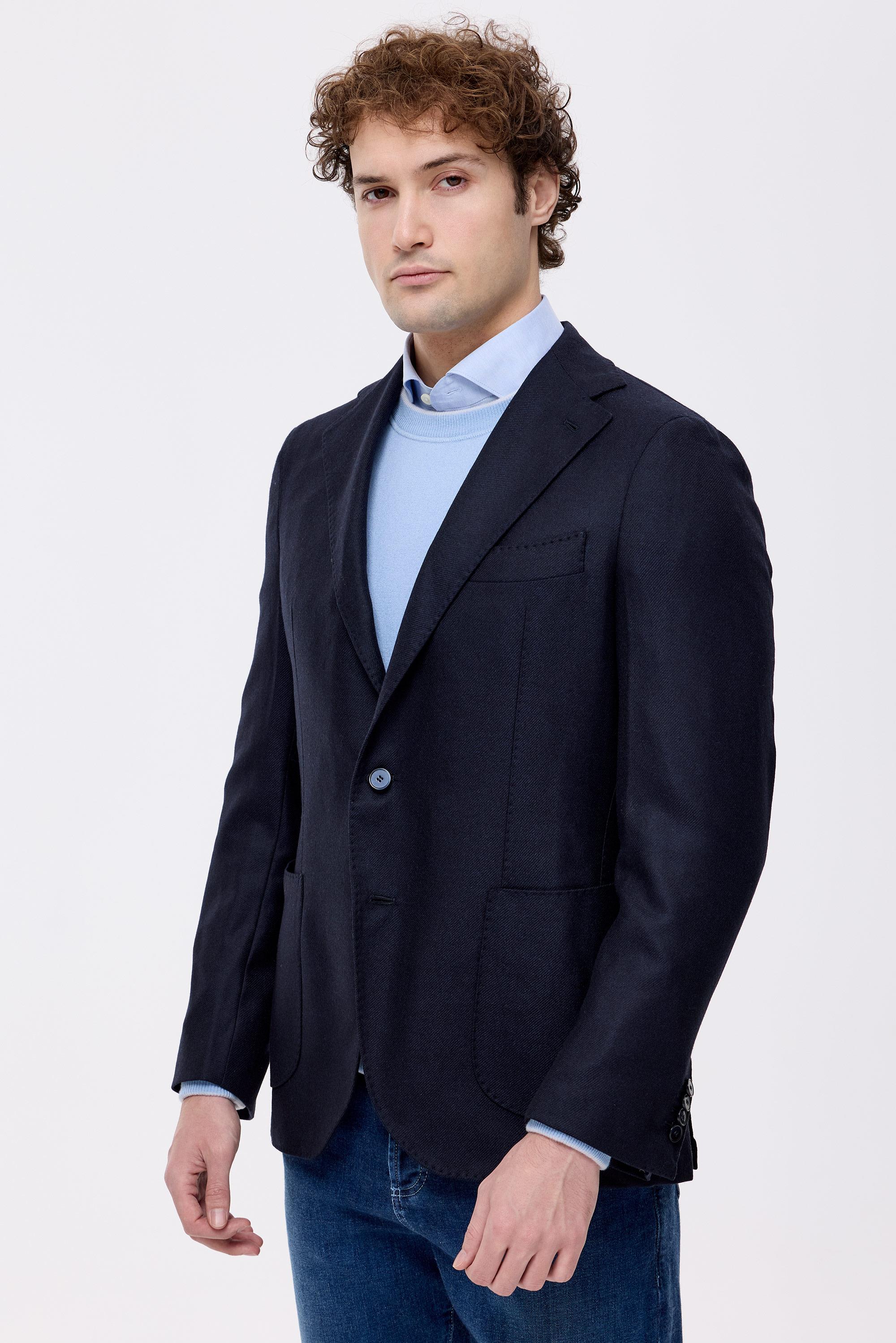 Lacivert Yün Kaşmir Ceket
