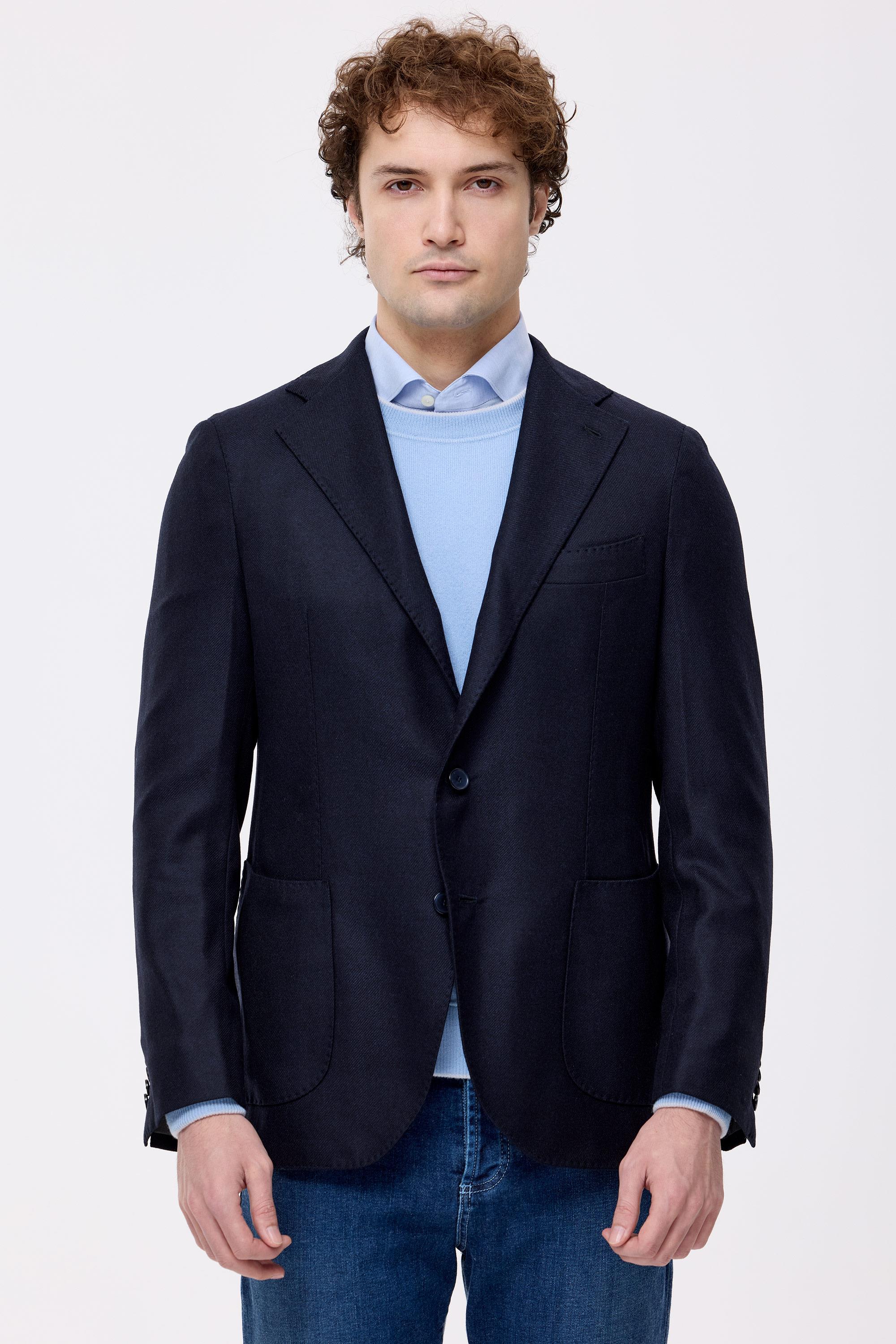 Lacivert Yün Kaşmir Ceket